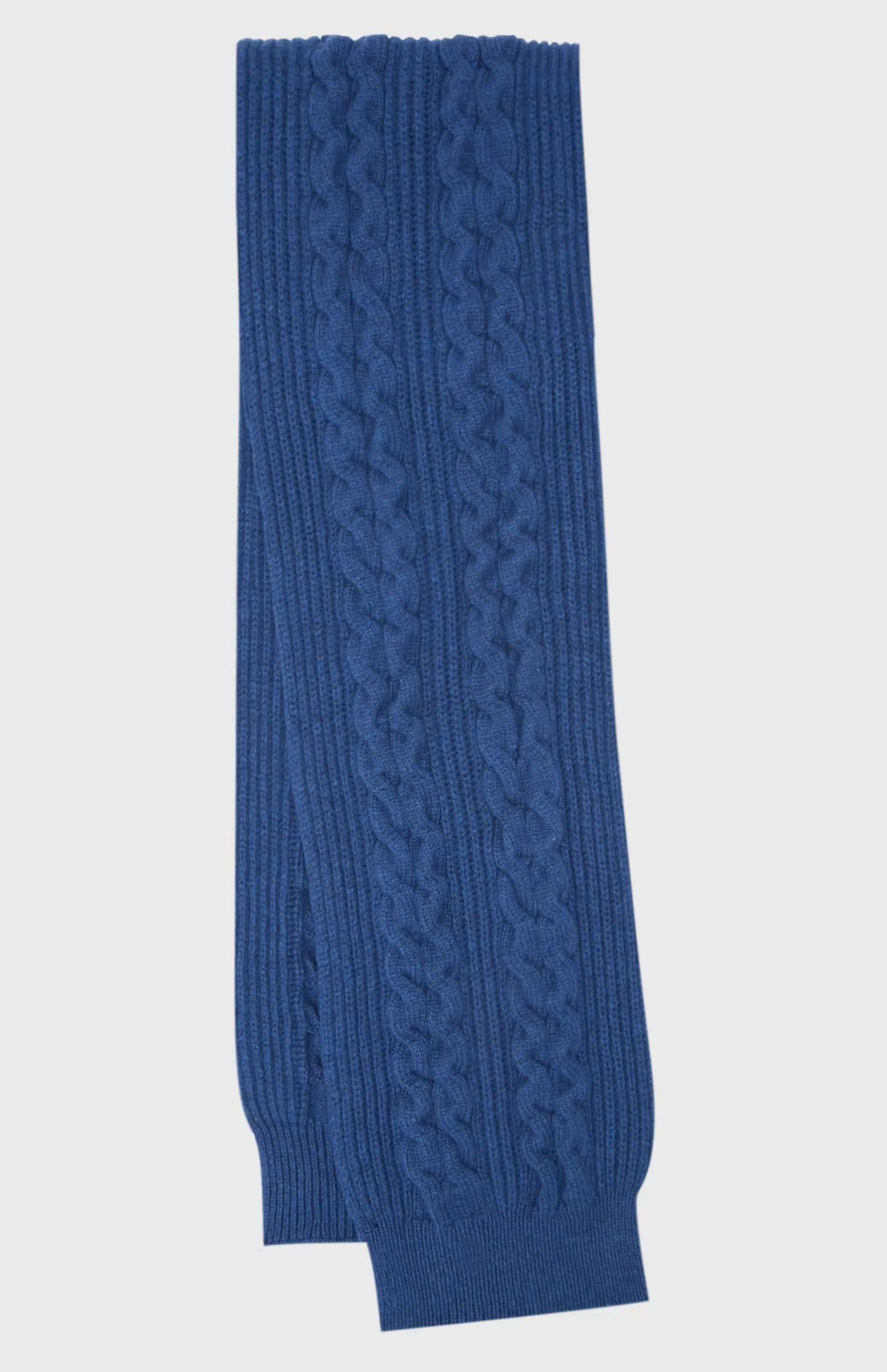 Store All Over Rib And Cable Detail Scarf In Storm Blue Men Scarves