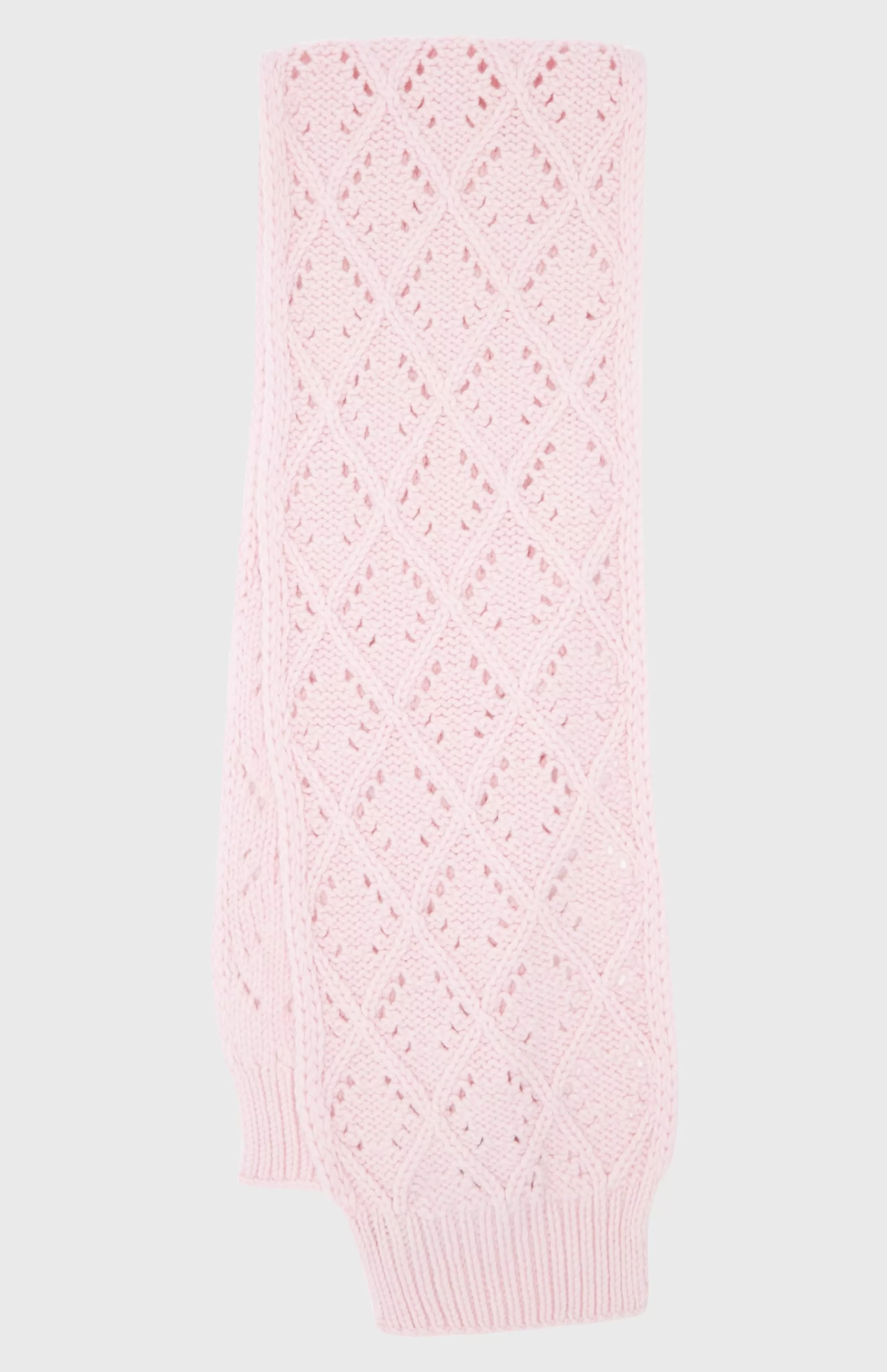 Clearance Allover Diamond Eyelet Stitch Scarf In Powder Pink Men/Women Argyle