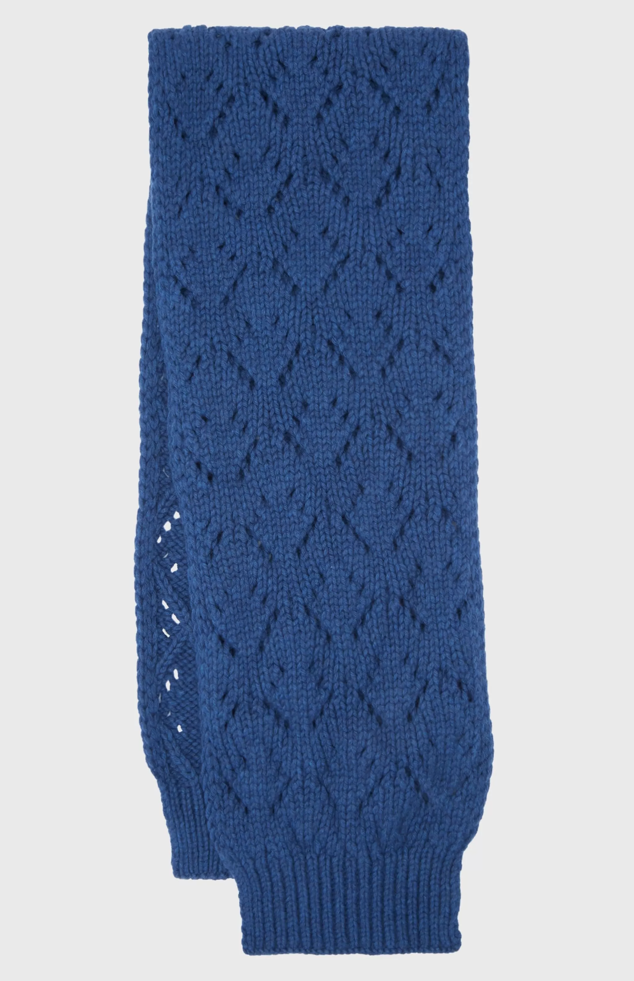 Store Allover Diamond Eyelet Stitch Scarf In Storm Blue Melange Men/Women Argyle