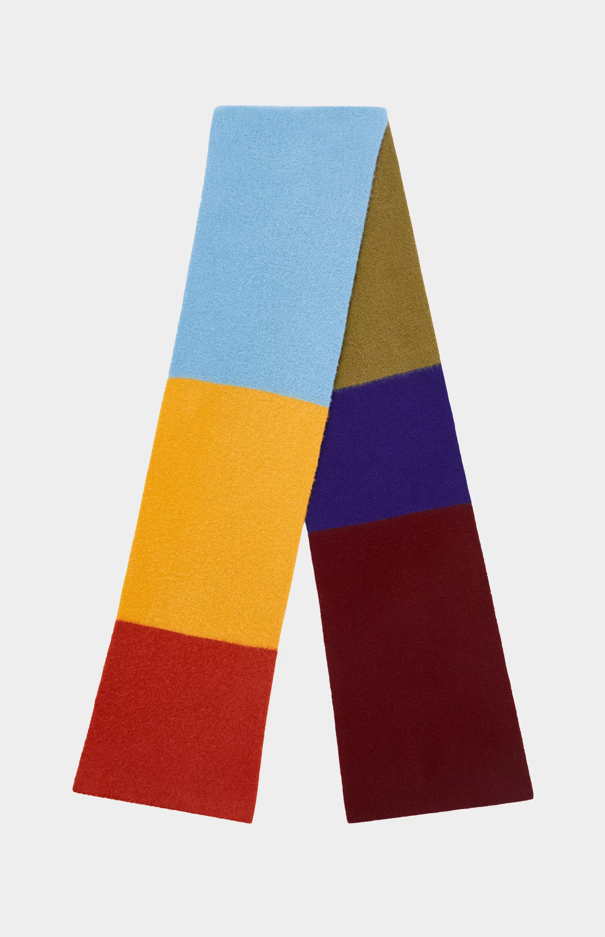 Cheap Brushed Multi-colour Lambswool Scarf In Block Stripes Men Lambswool