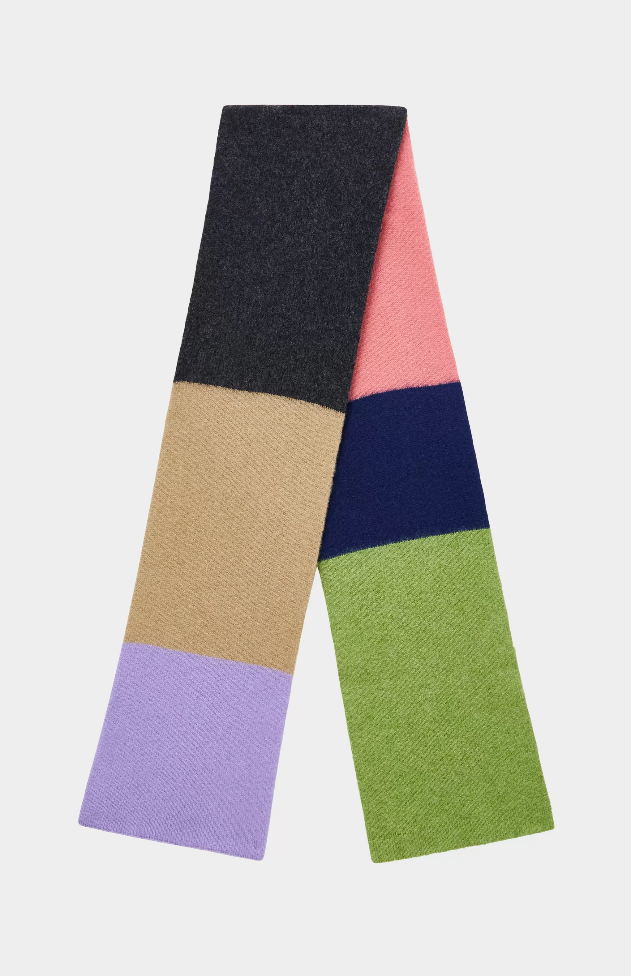 Cheap Brushed Multi-colour Lambswool Scarf In Block Stripes Men Scarves