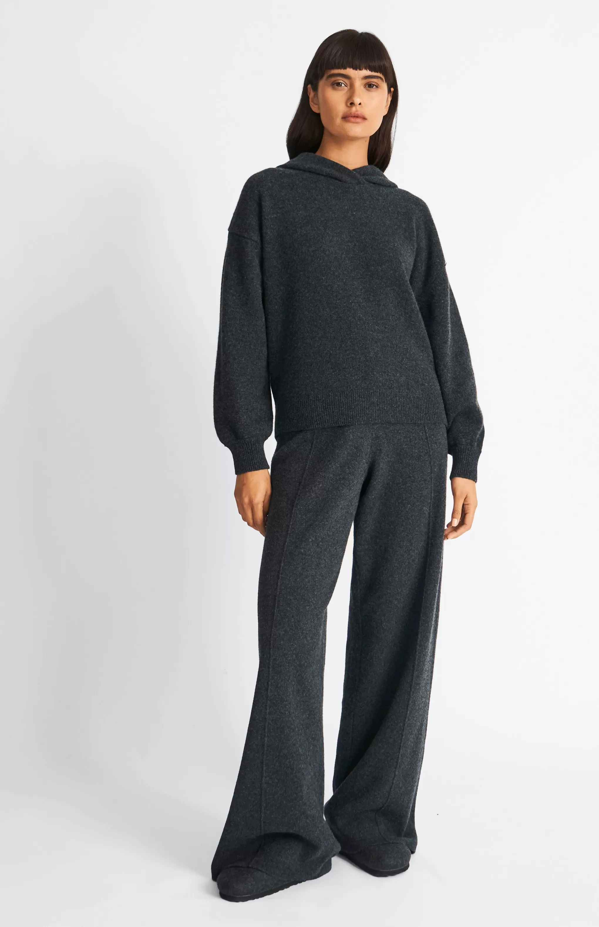 Flash Sale Cashmere Blend Hoodie In Charcoal Men/Women Lambswool