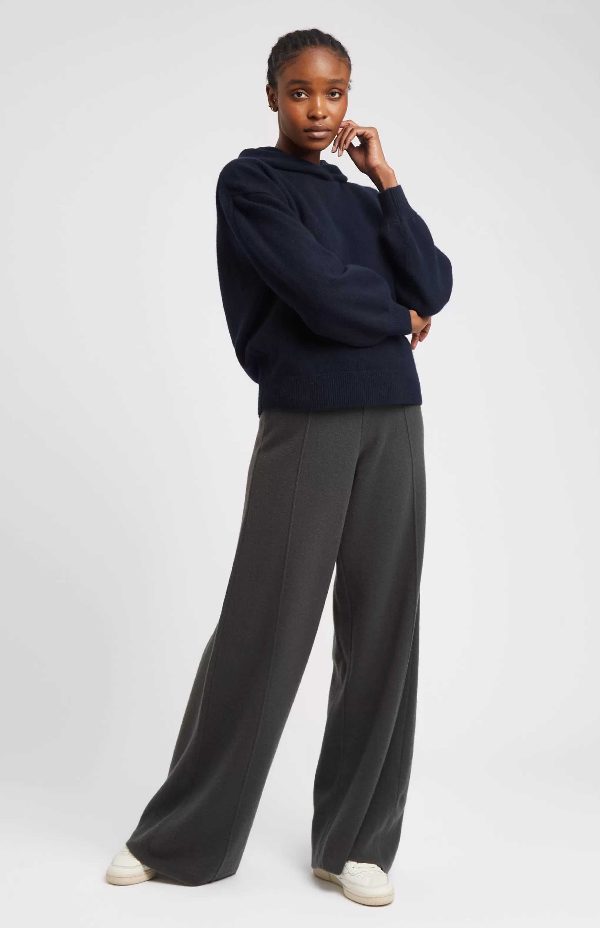 Store Cashmere Blend Hoodie In Indigo Men/Women Medium Weight Knits