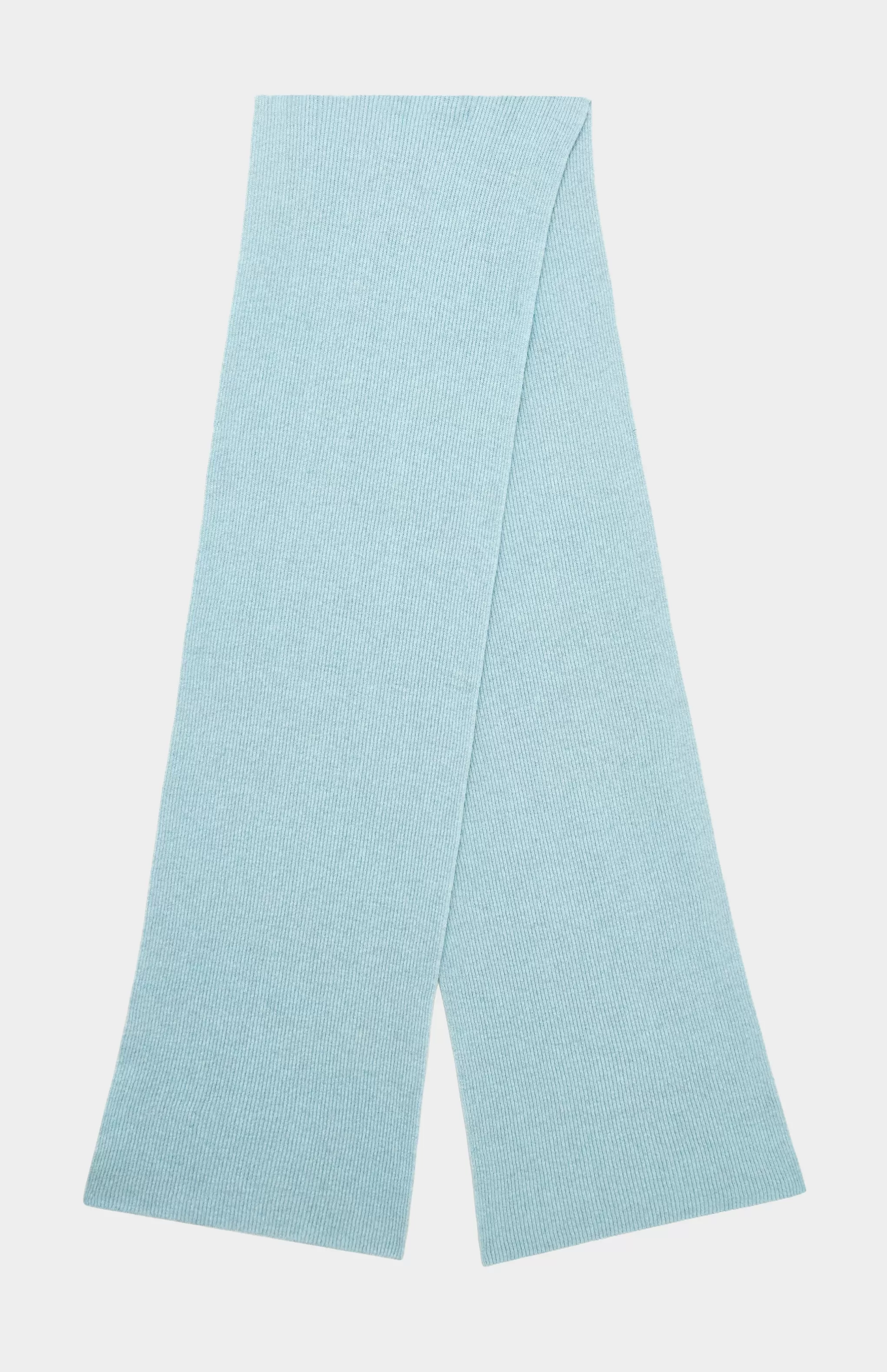 Cheap Cashmere Blend Scarf With Allover Fine Rib In Aqua Melange Men/Women Scarves