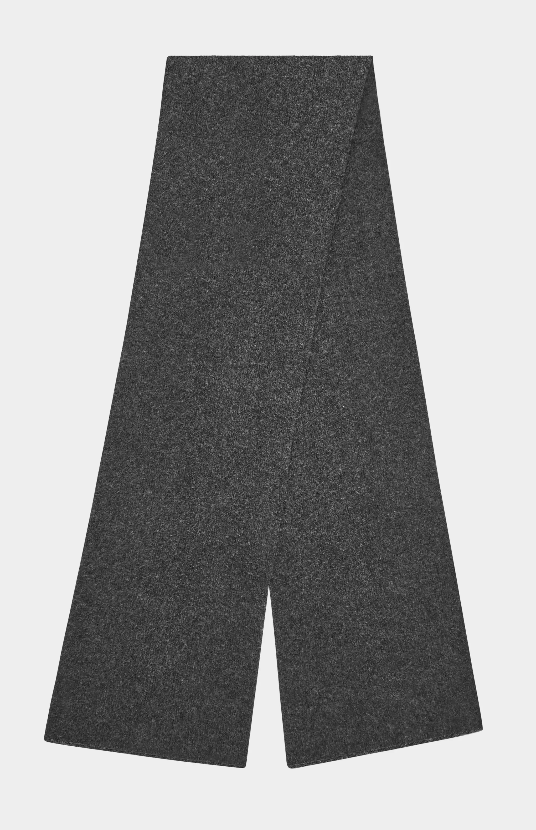 Store Cashmere Blend Scarf With Allover Fine Rib In Charcoal Men/Women Scarves