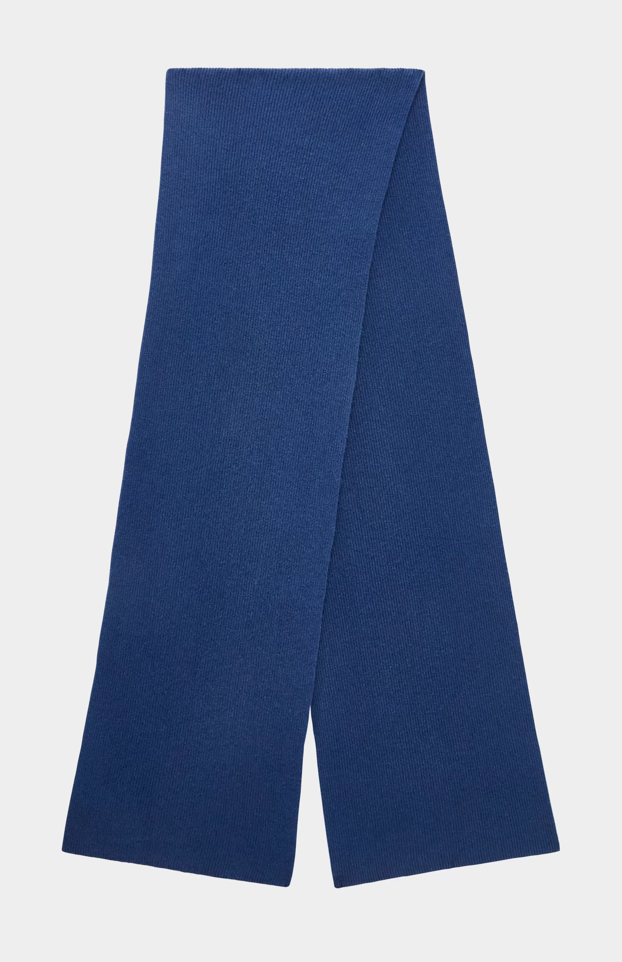 New Cashmere Blend Scarf With Allover Fine Rib In Night Sky Men Scarves