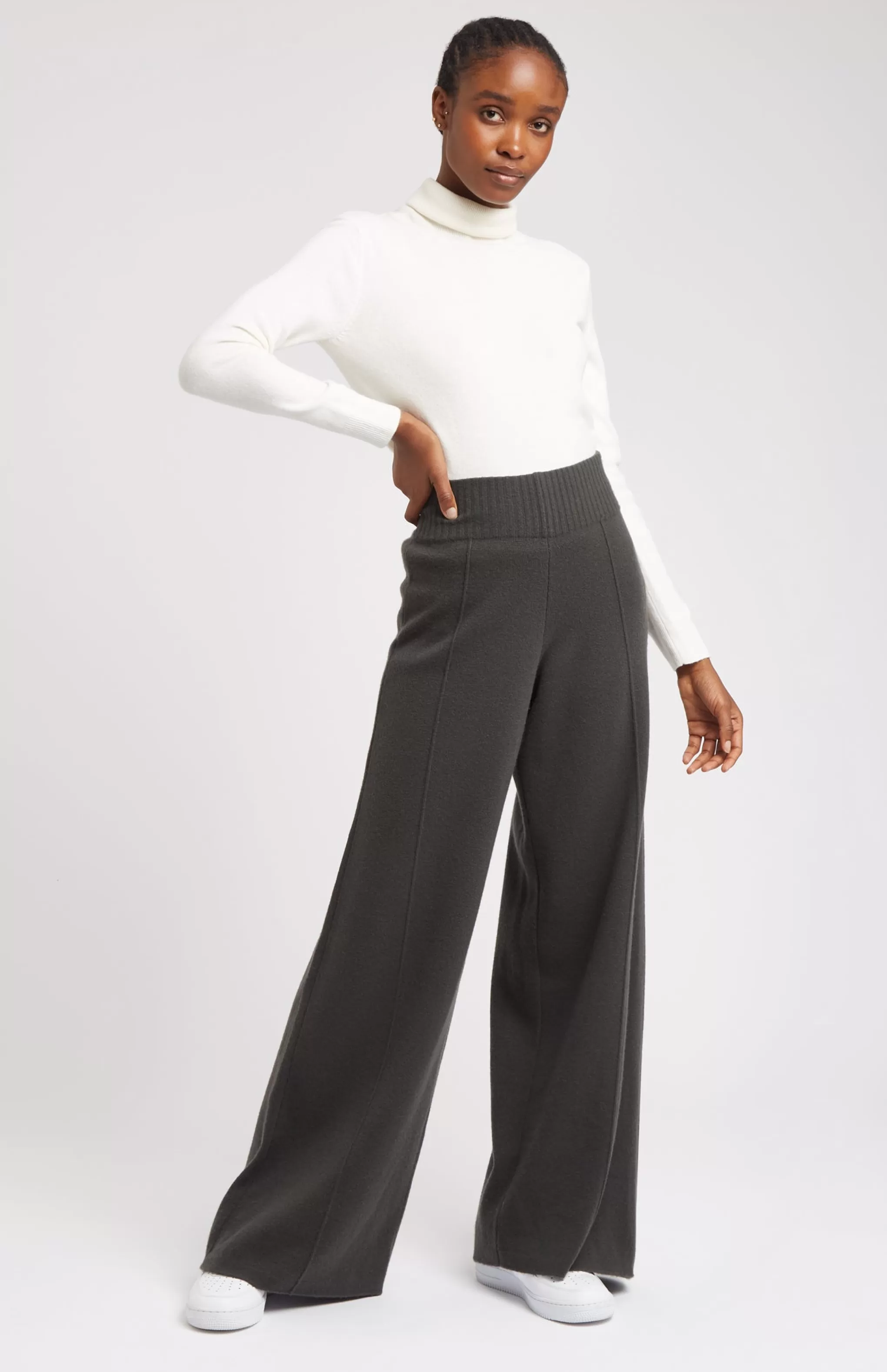 Online Cashmere Blend Trousers In Dark Khaki Men/Women Lambswool