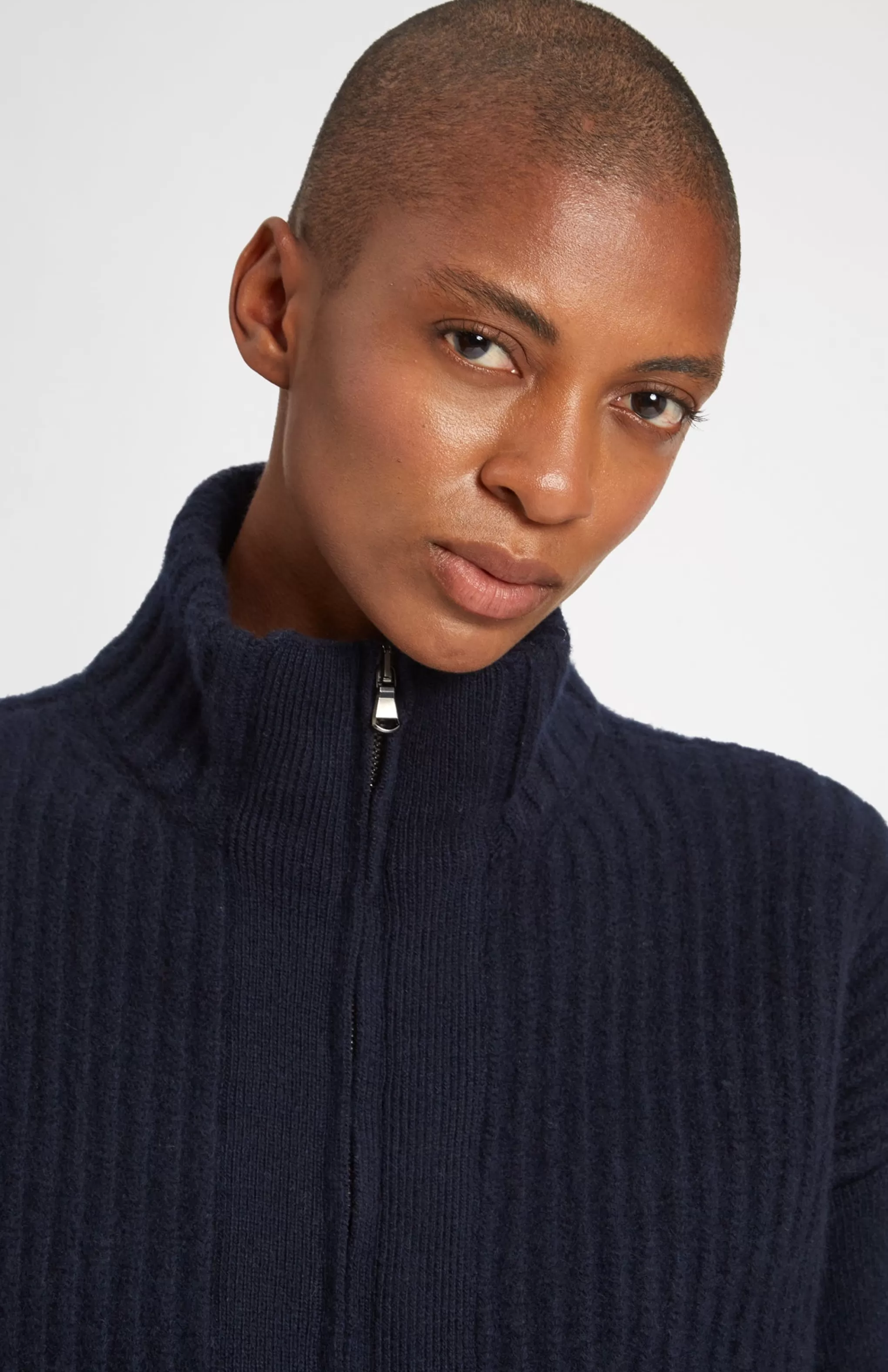 Store Cashmere Blend Zip Thru Jacket In Indigo Men/Women Lambswool