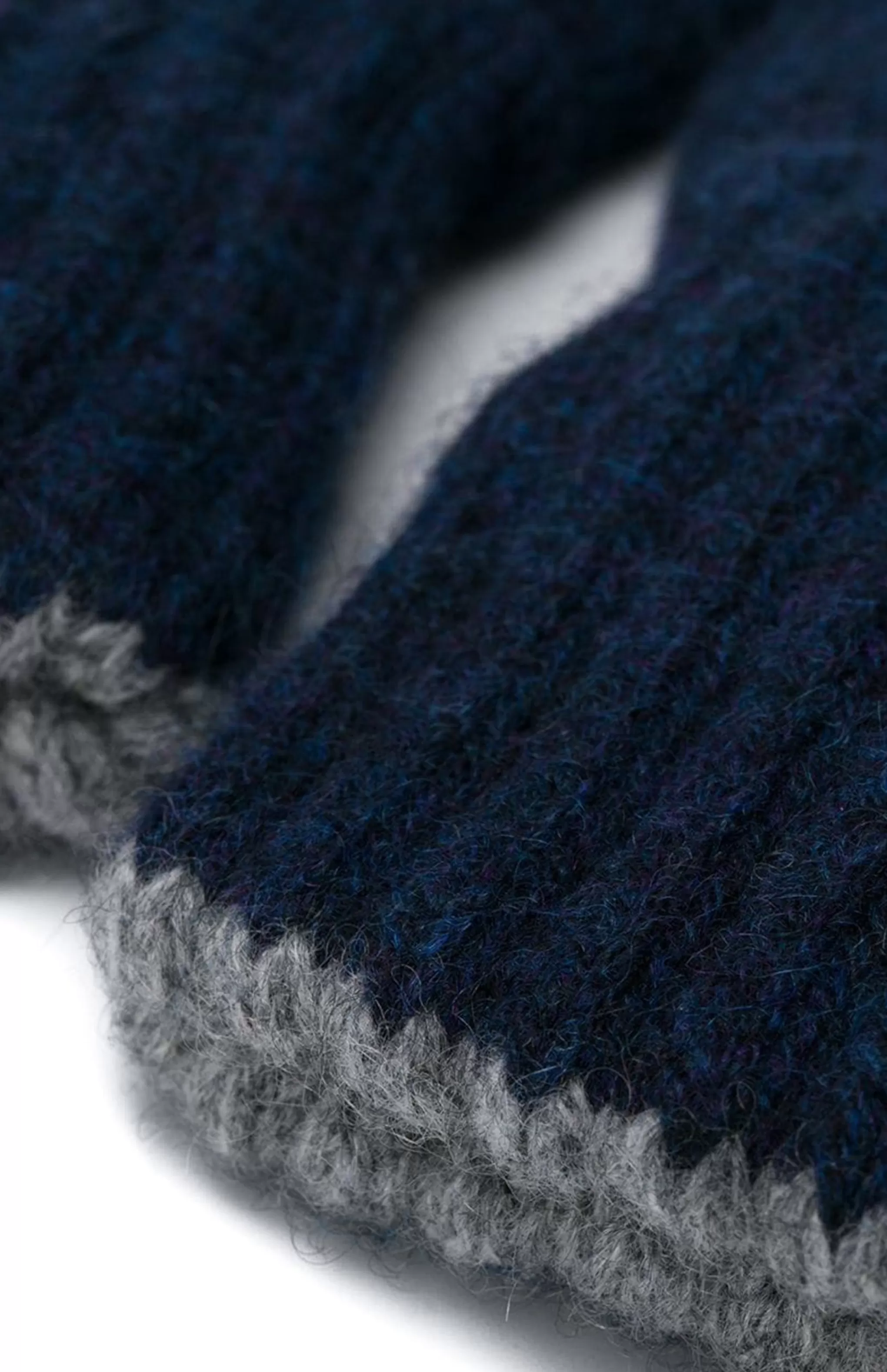 Cheap Cashmere Contrast Cuff Gloves In Ink Men Made in Scotland