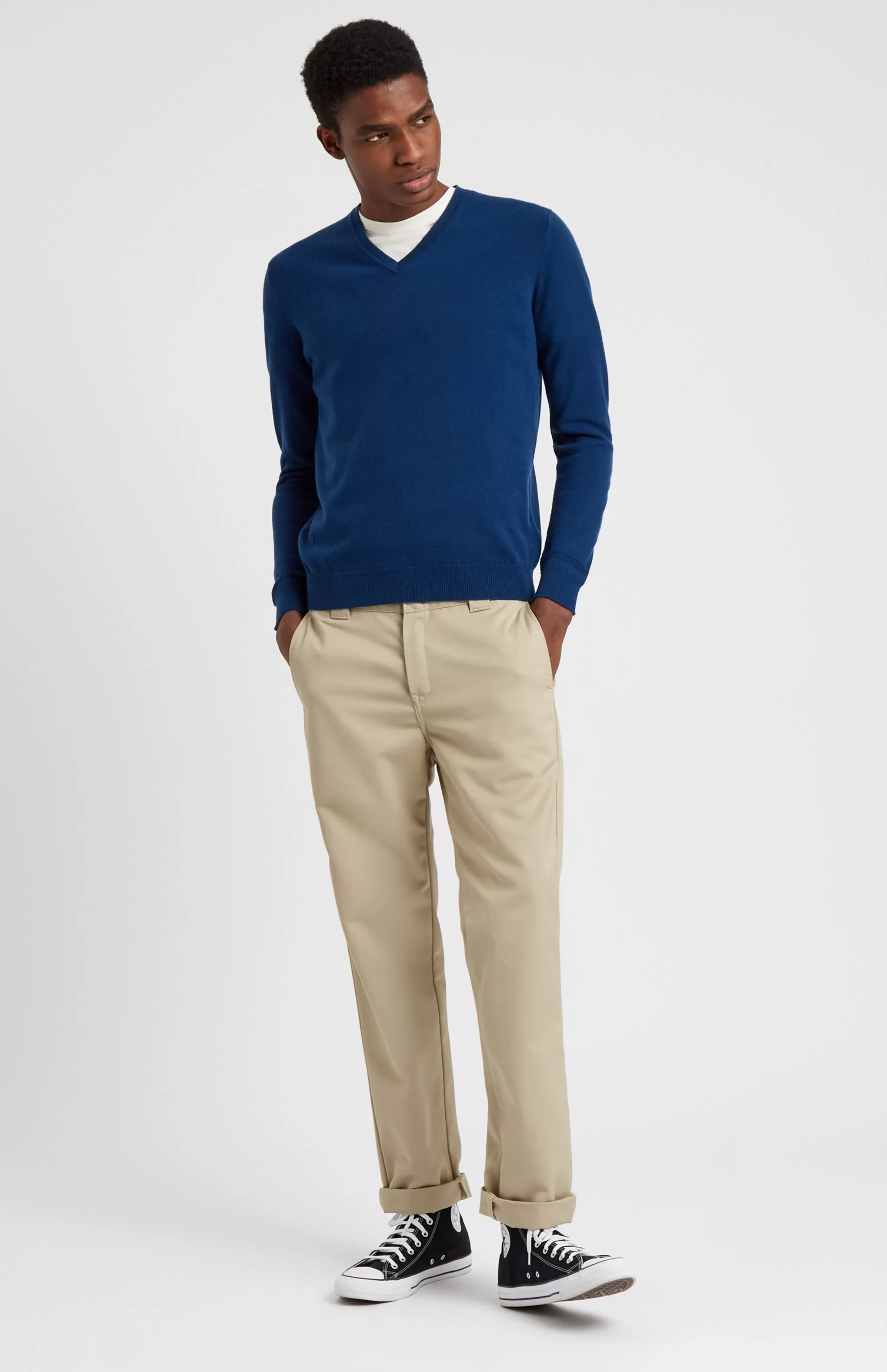 Sale Classic V Neck Cashmere Jumper In Atlantic Blue Men Best Sellers