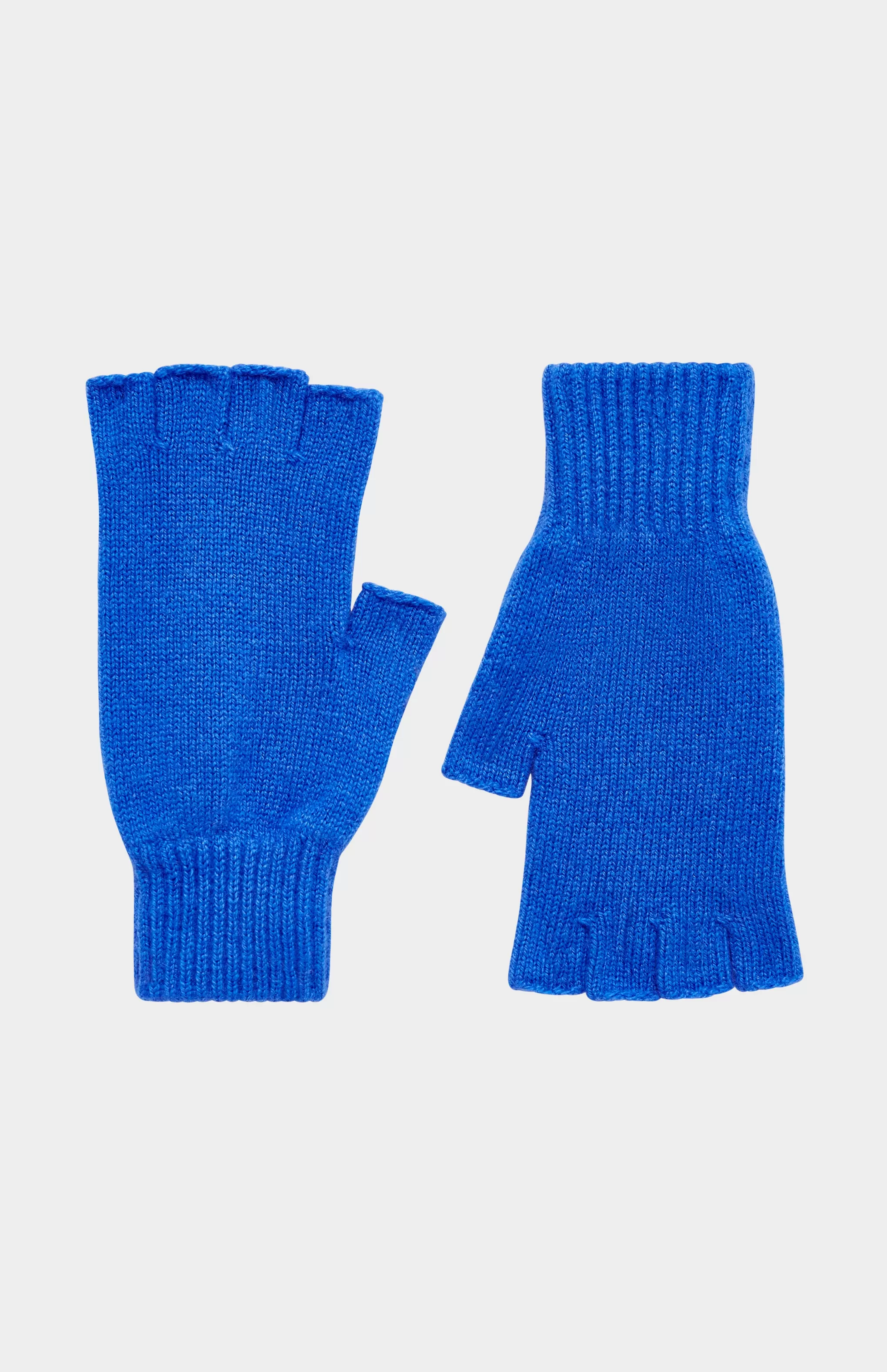 New Cosy Cashmere Fingerless Glove In Sapphire Blue Men/Women Made in Scotland