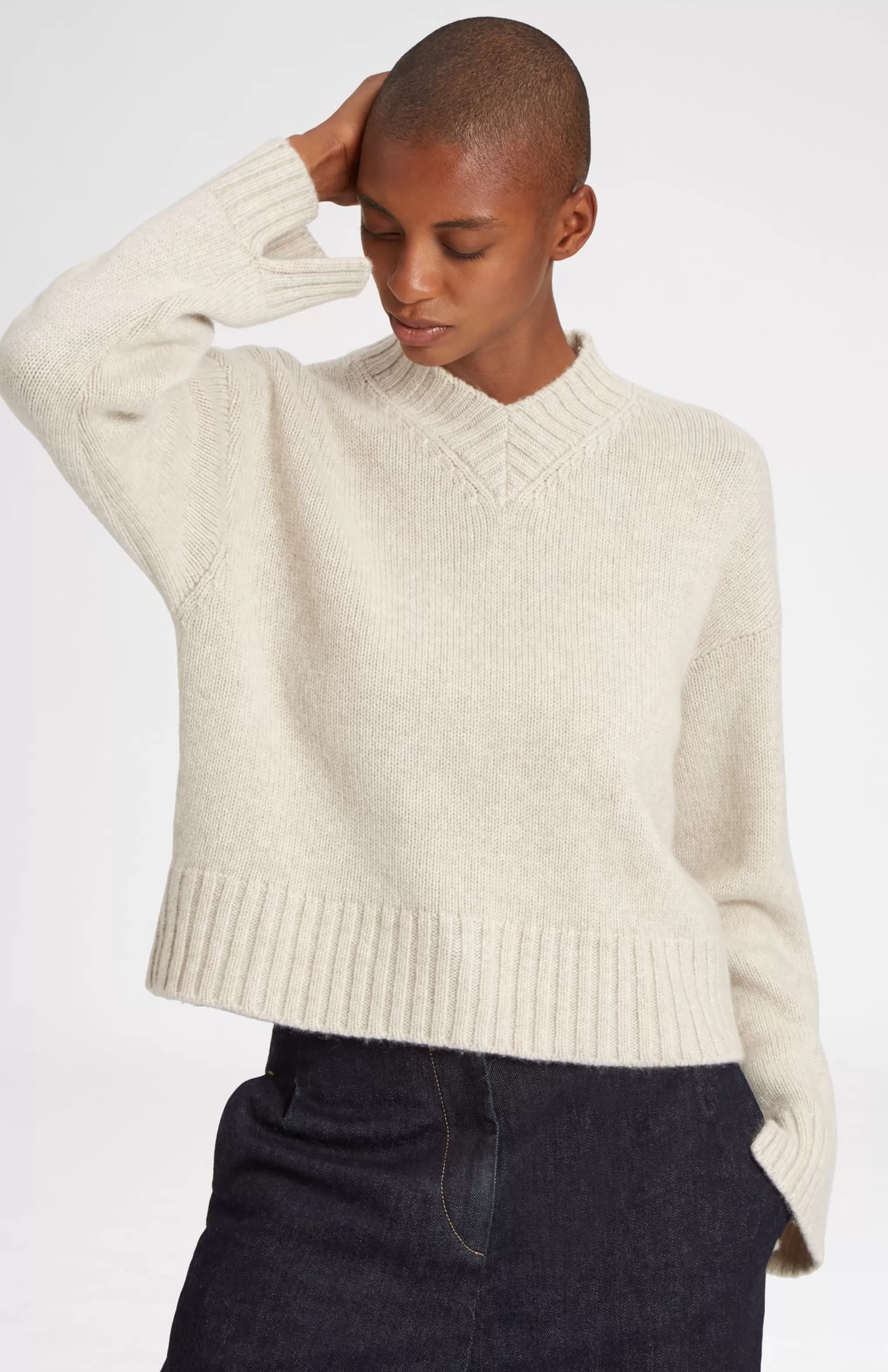 Best Sale Cosy Cashmere Jumper In Oatmeal Men/Women Cashmere