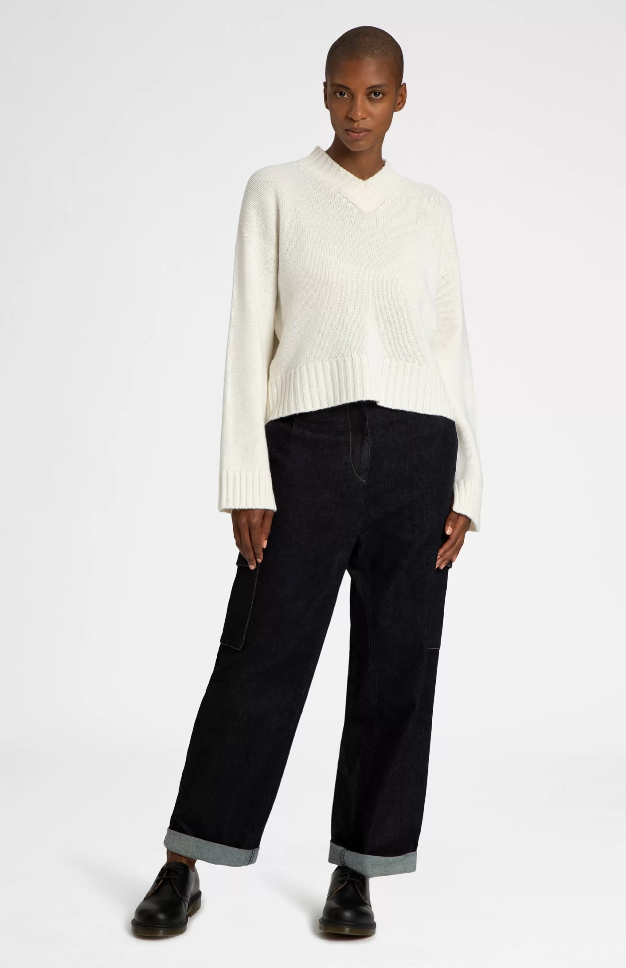 Best Sale Cosy Cashmere Jumper In Vanilla Cream Men/Women Made in Scotland