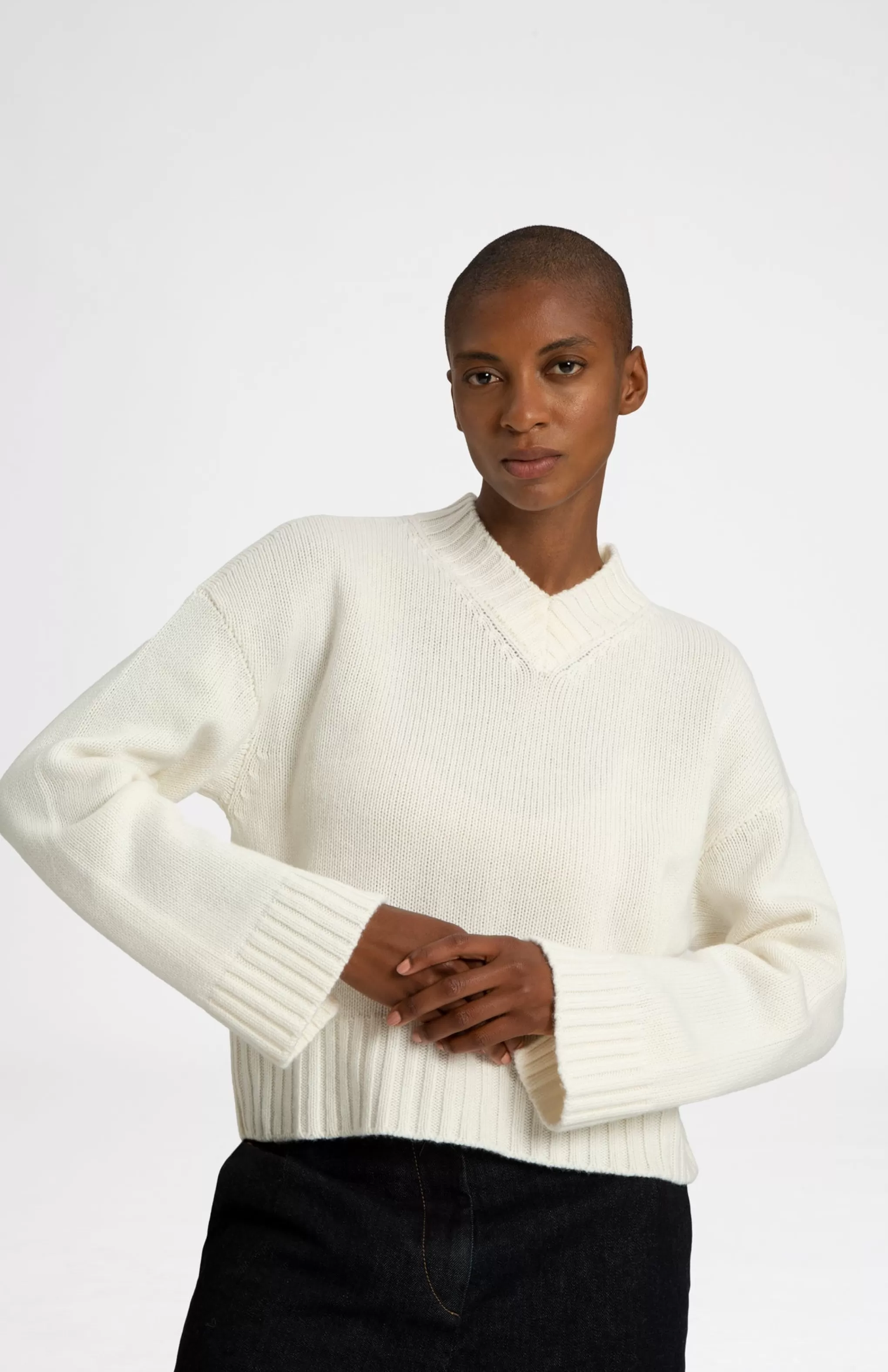 Best Cosy Cashmere Jumper In Vanilla Cream Men/Women Best Sellers