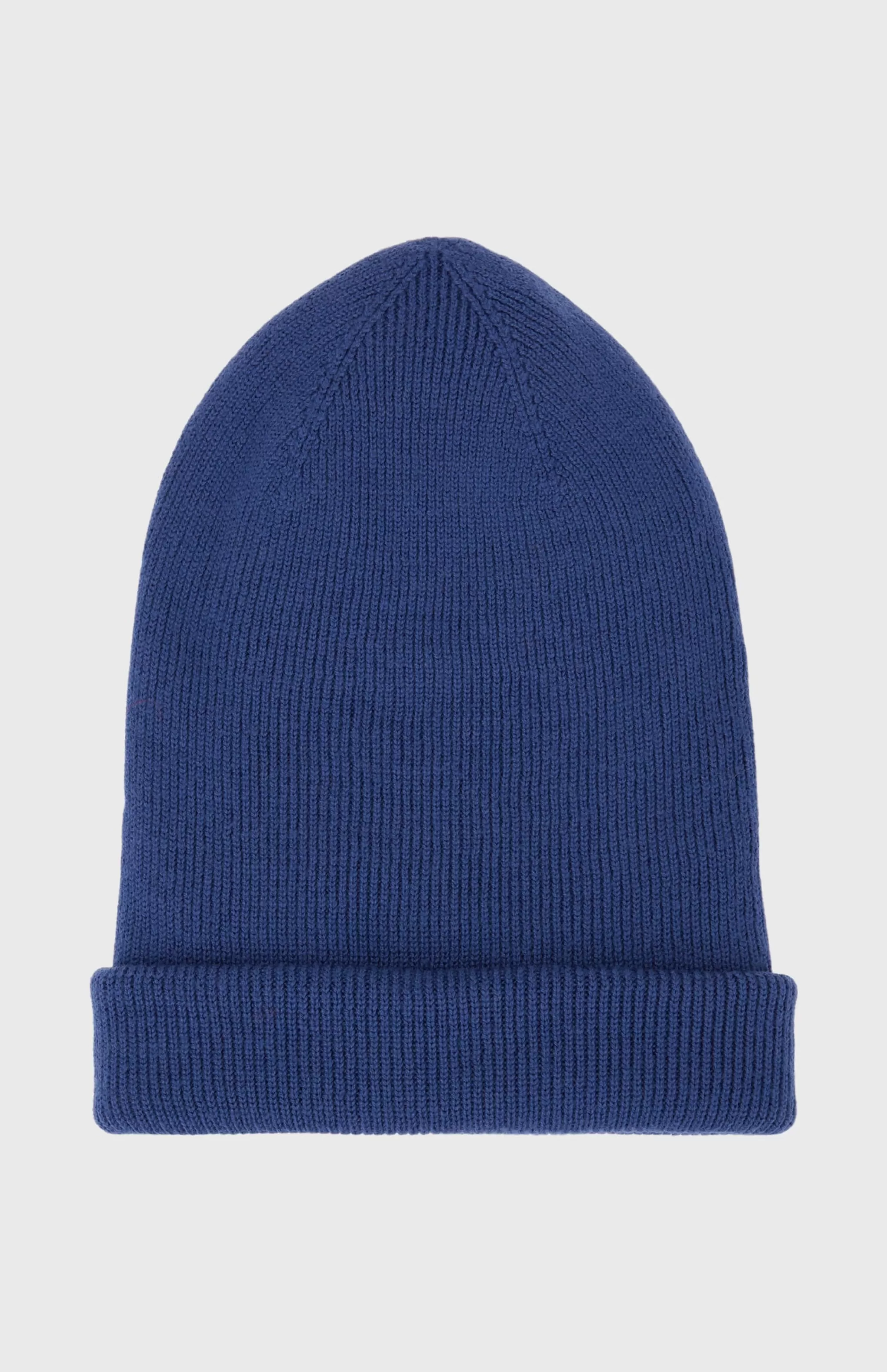 Best Double Layer Ribbed Merino Beanie In Blue Men Conscious Collection