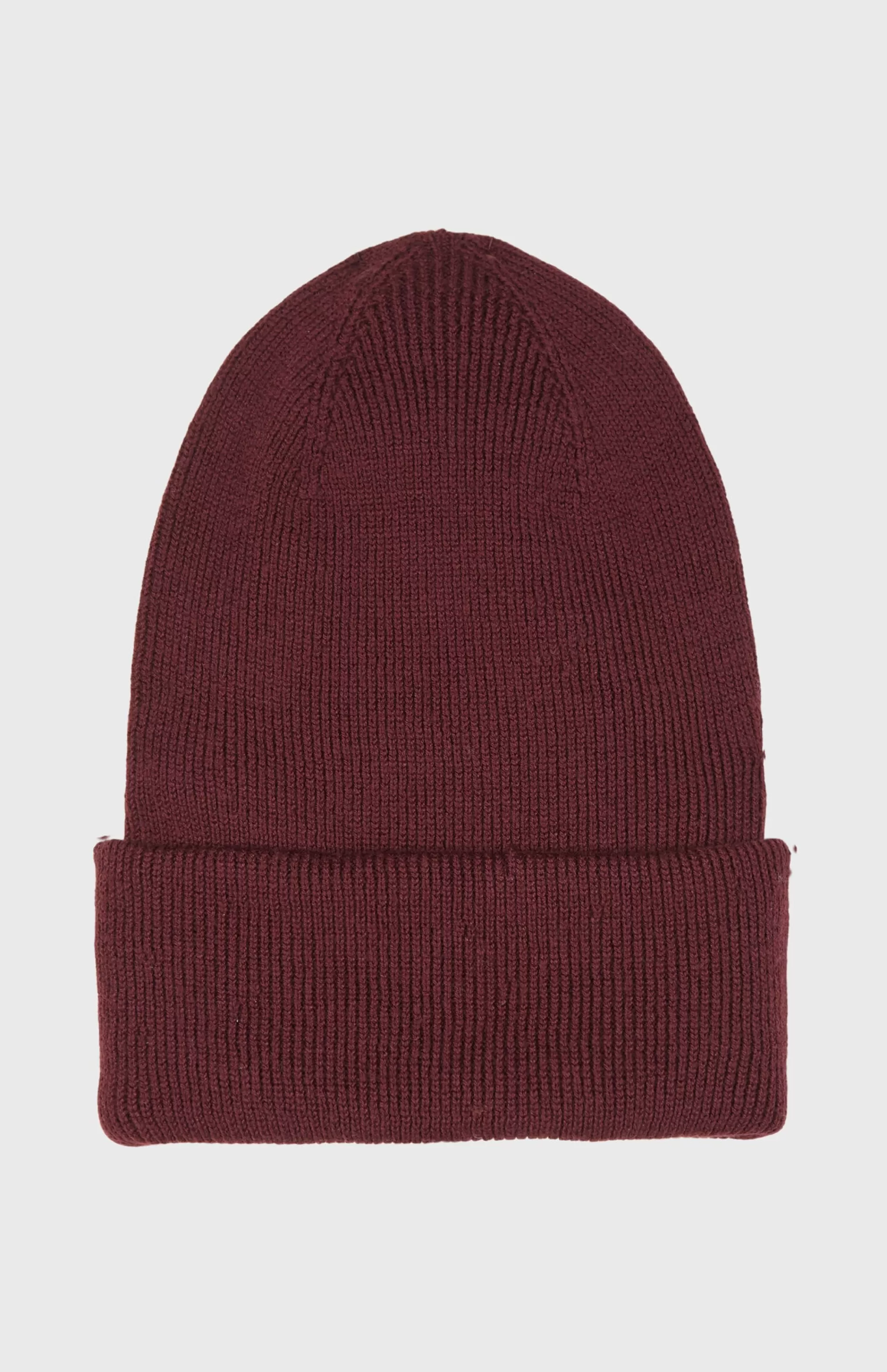 Hot Double Layer Ribbed Merino Beanie In Burgundy Men Hats