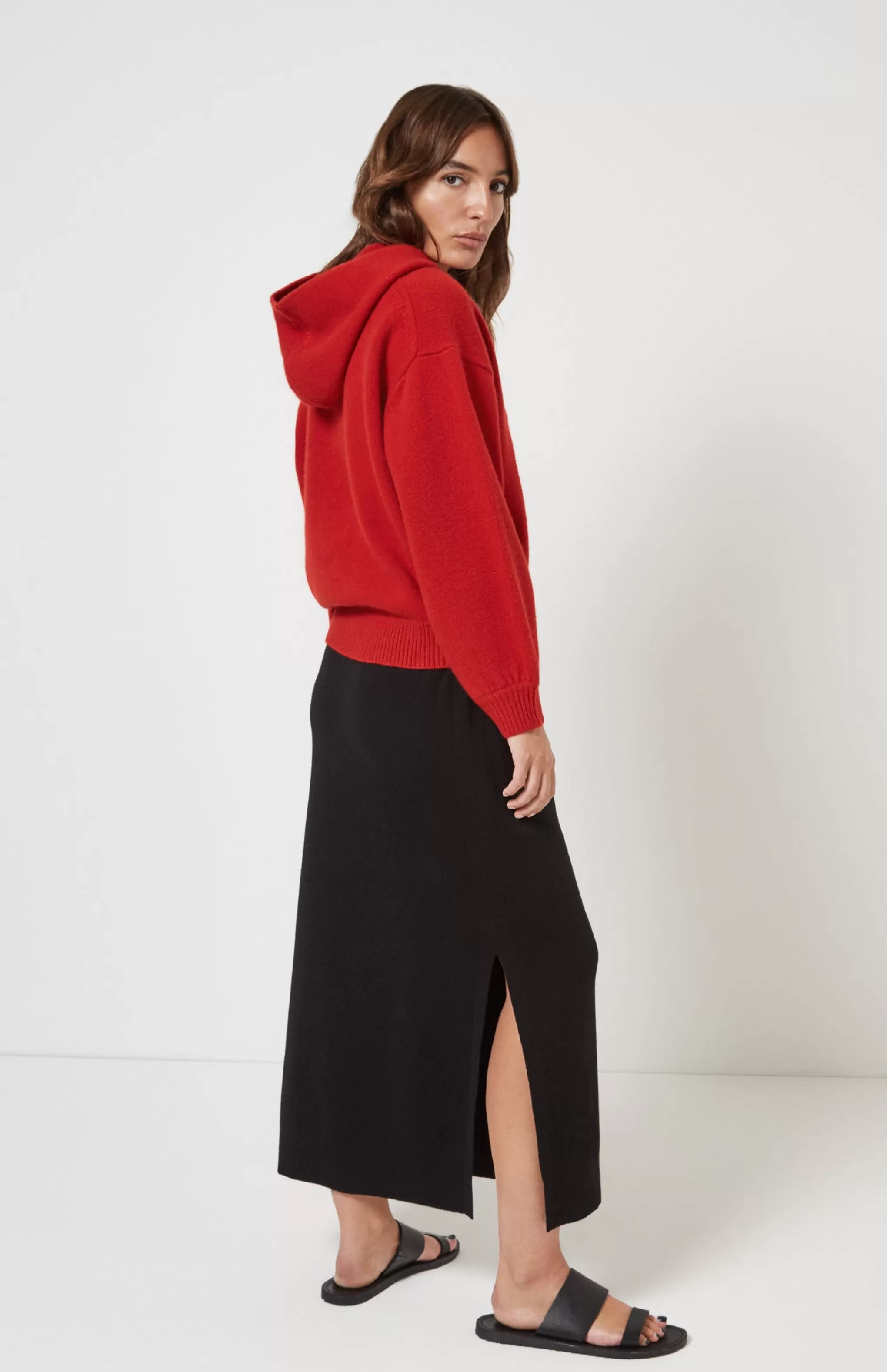 Cheap Drawstring Merino Skirt Black Men/Women Light Weight Knits