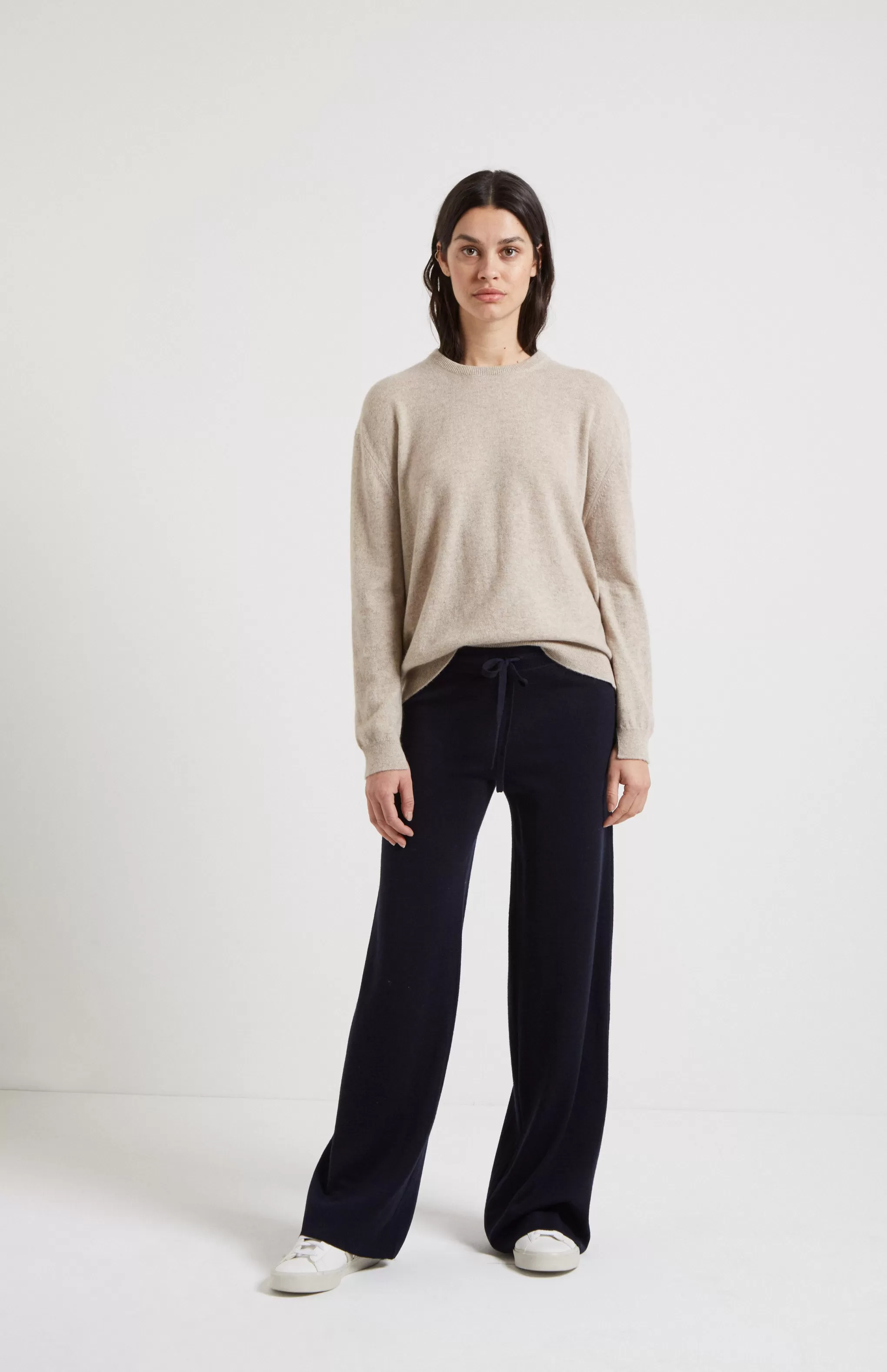Cheap Drawstring Merino Trousers In Navy Men/Women Light Weight Knits