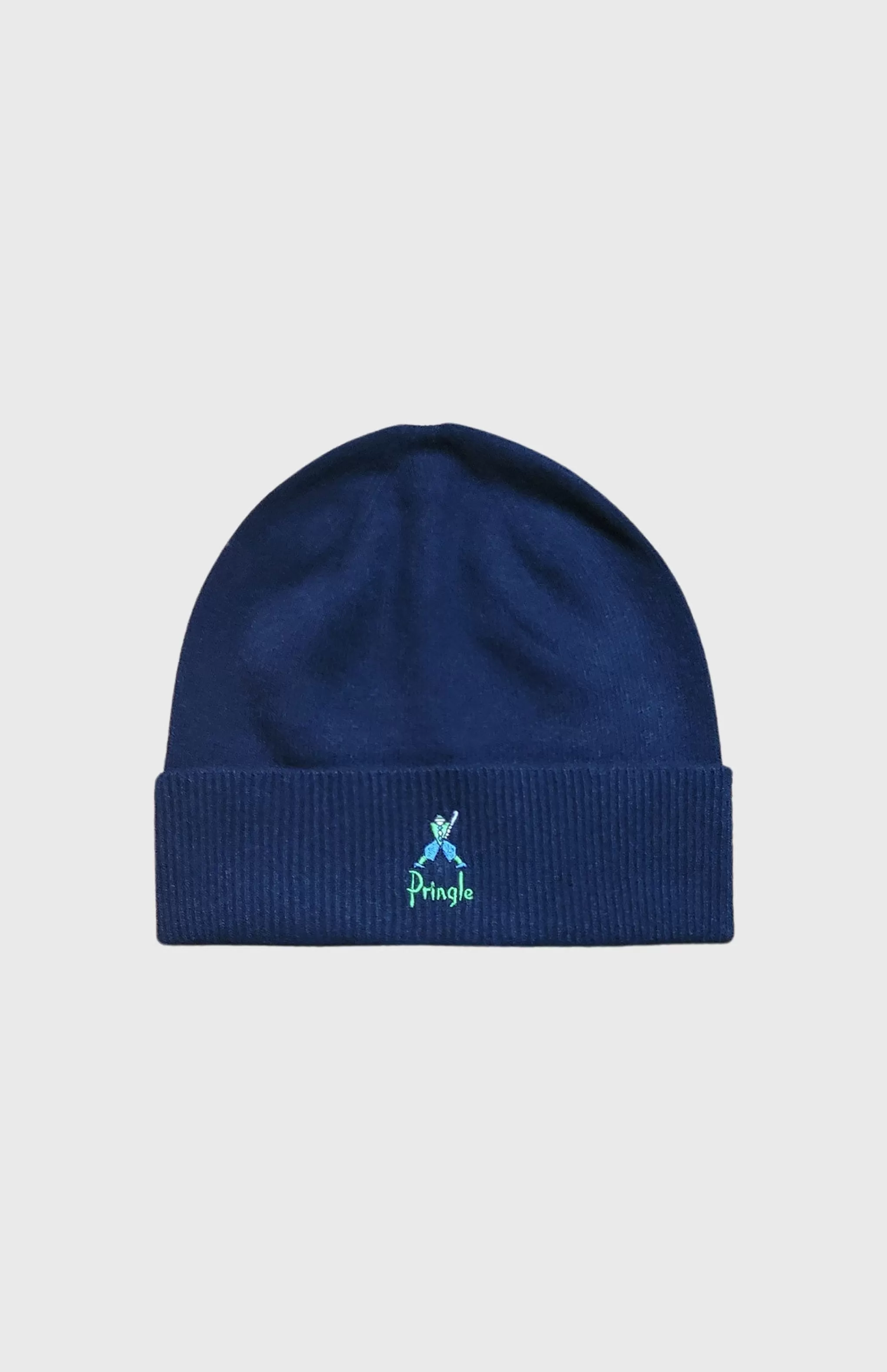 Best Sale Geometric George Embroidered Lambswool Beanie In Navy Men Hats