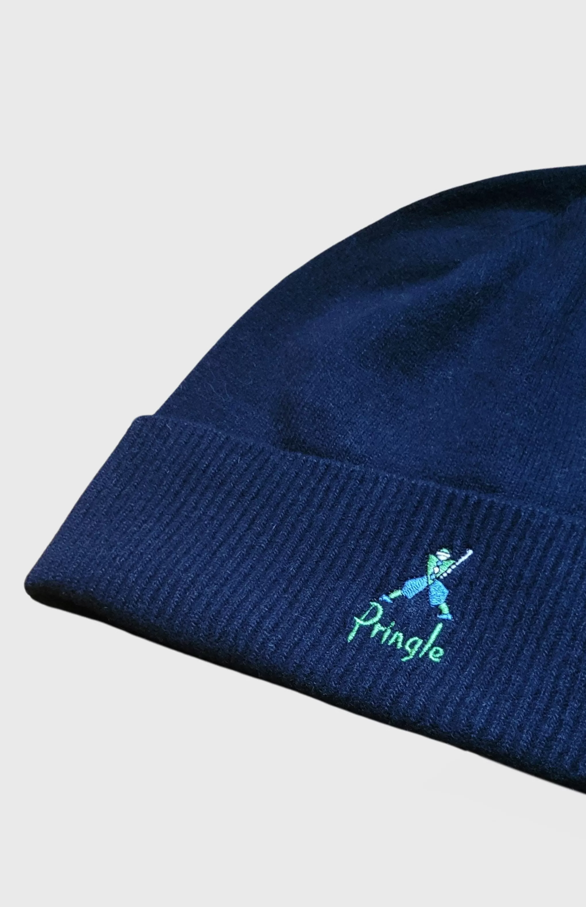 Cheap Geometric George Embroidered Lambswool Beanie In Navy Men Pringle Heritage Unisex Collections