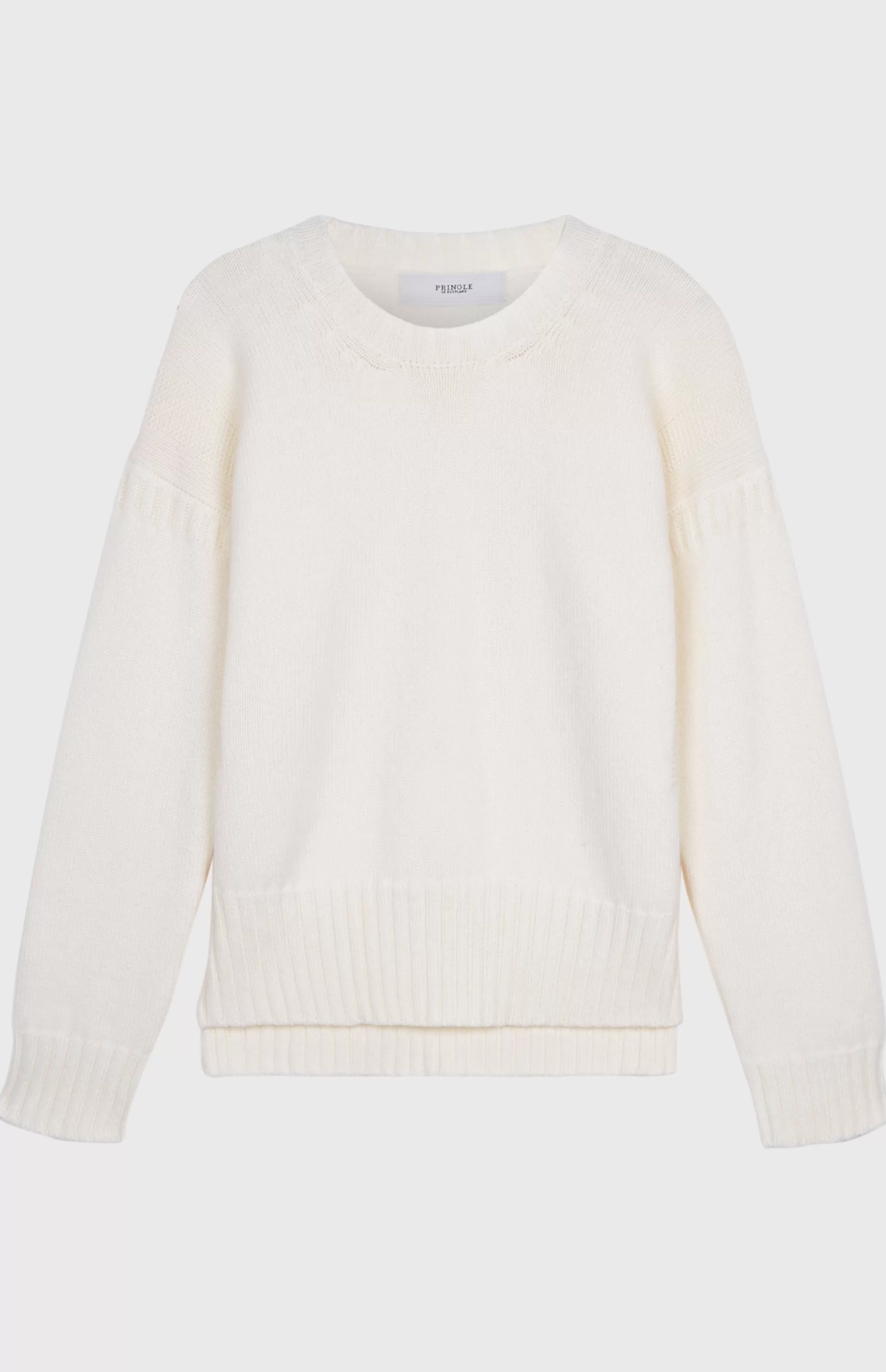 Clearance Guernsey Stitch Cashmere Jumper In Cream Men/Women Heavy Weight Knits