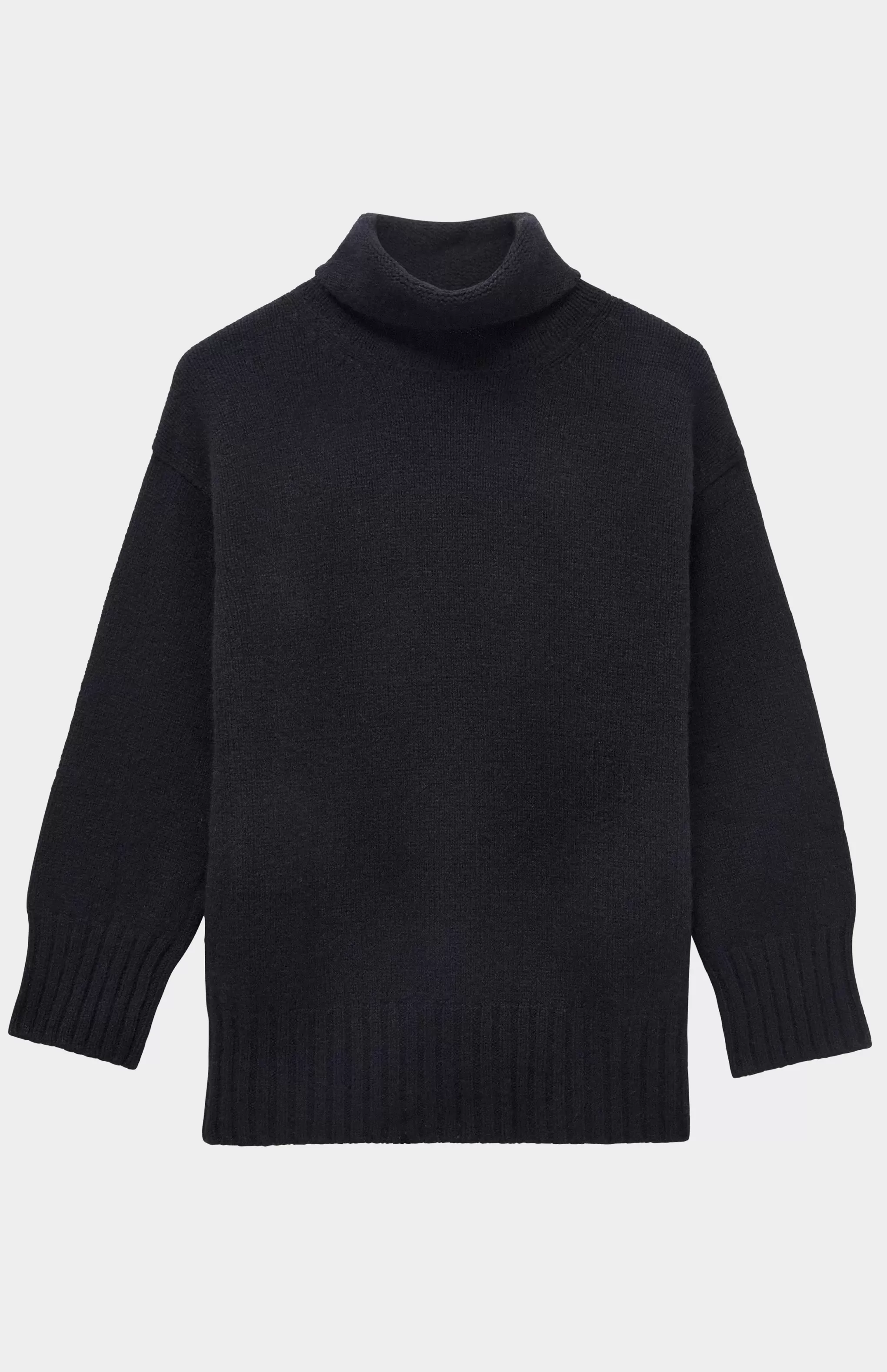 Online High Neck Cosy Cashmere Jumper In Black Men/Women Made in Scotland