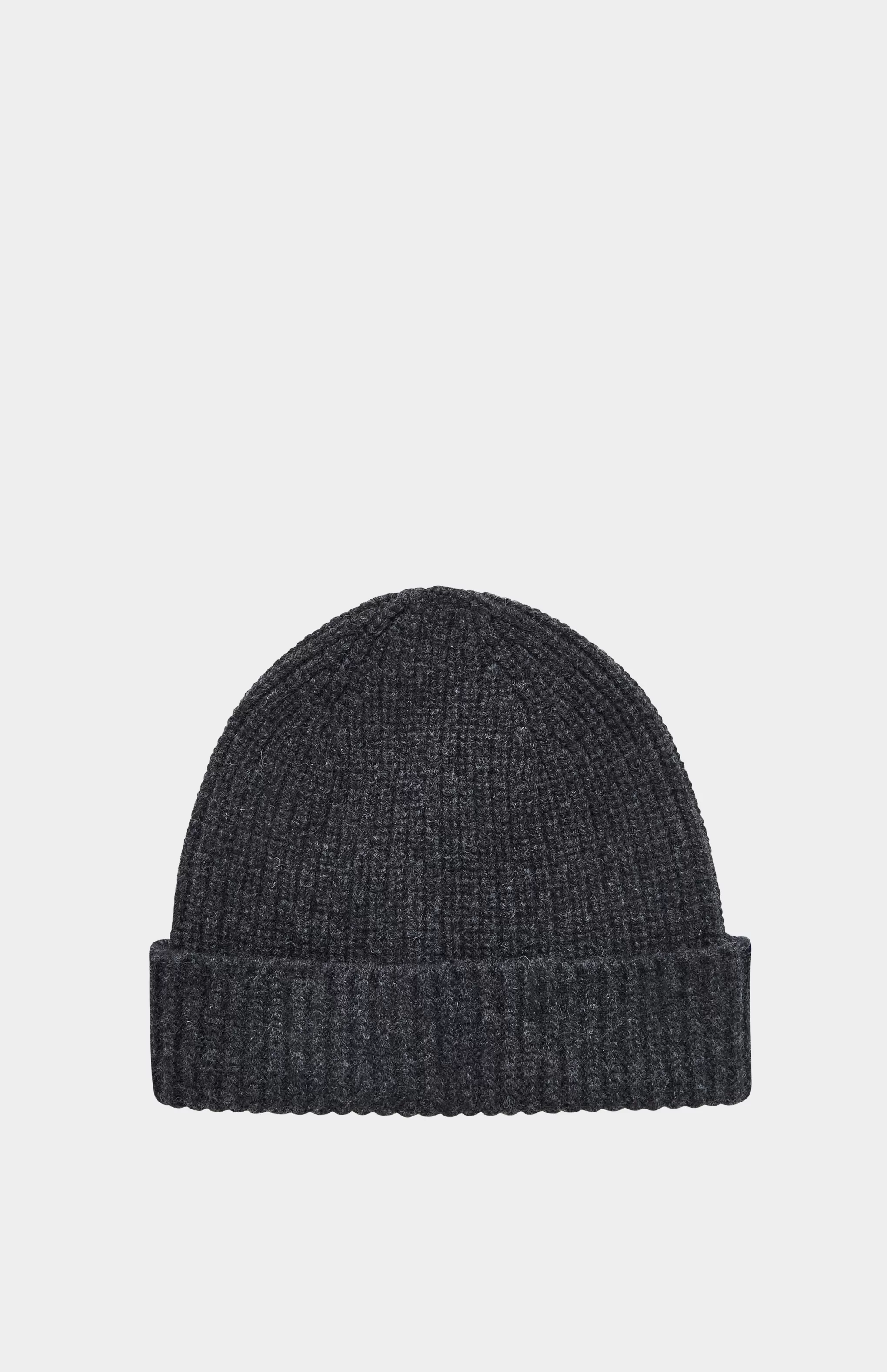 Best Sale Lambswool Beanie In Charcoal Men Hats