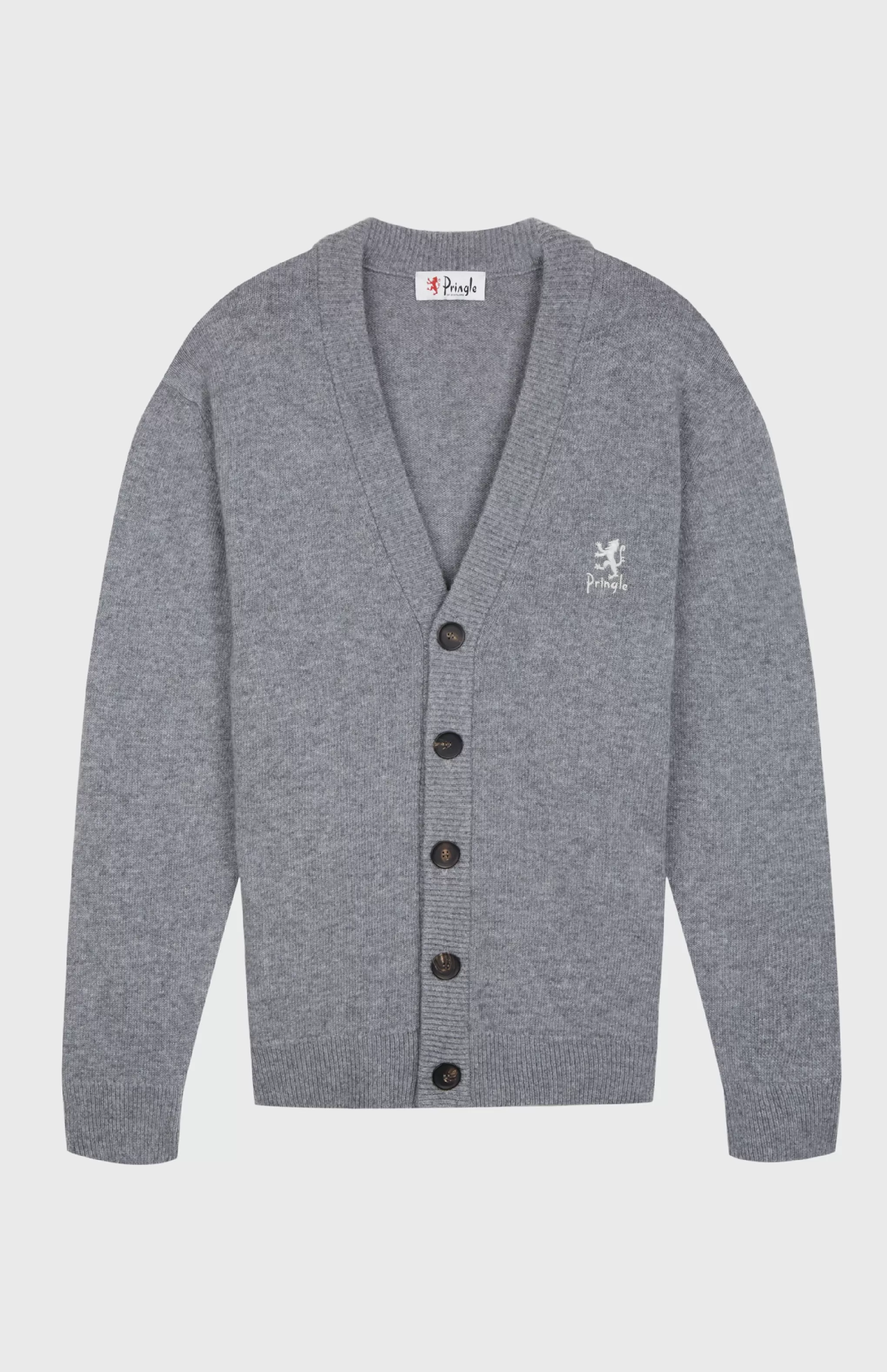 Flash Sale Men's Archive Lambswool Blend Cardigan In Grey Marl Men Lambswool