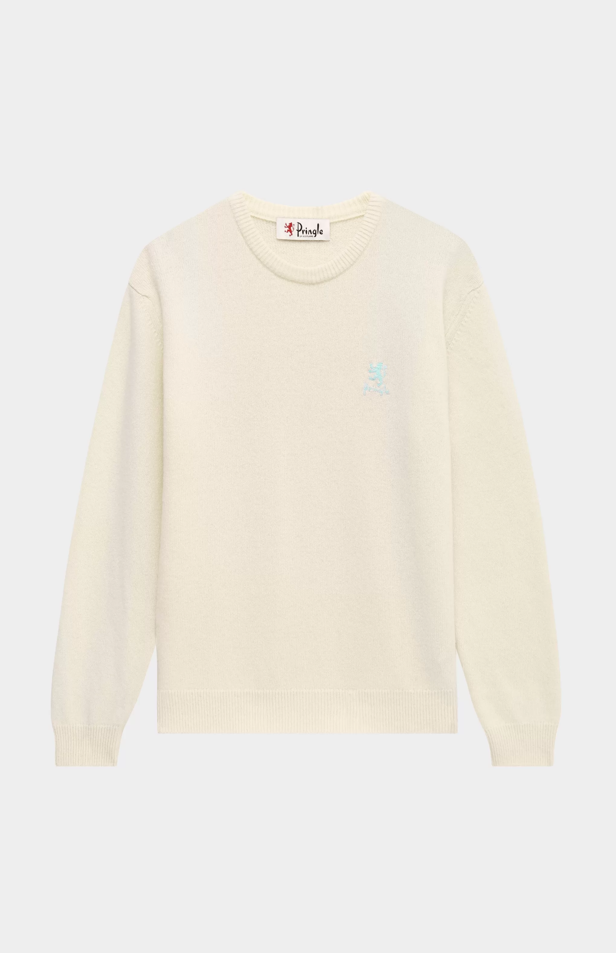 Best Sale Men's Archive Round Neck Lambswool Blend Jumper In Ivory Men Lambswool