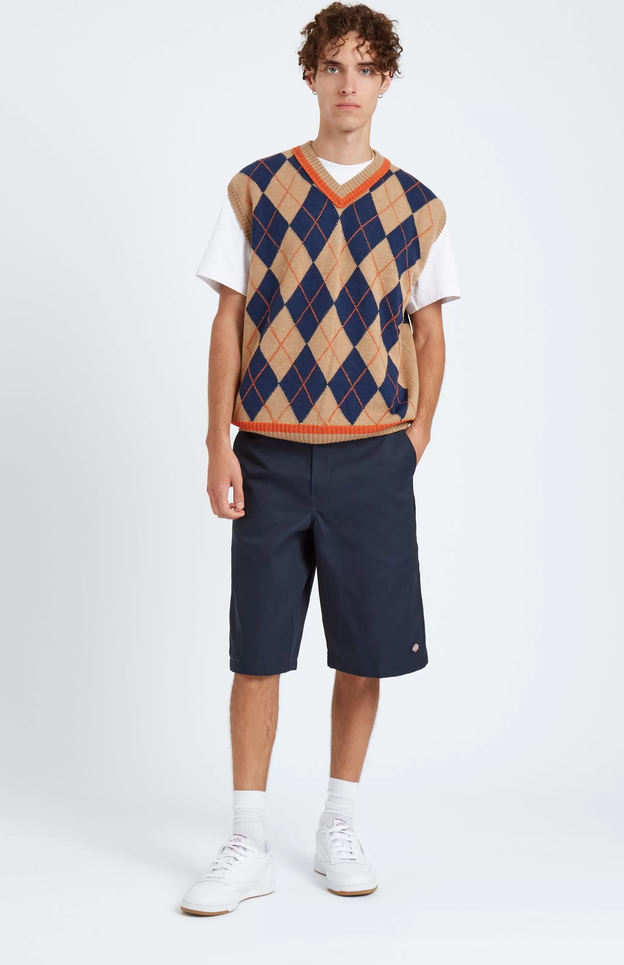 Flash Sale Men's Argyle Merino Vest In Sand And Ink Men Argyle
