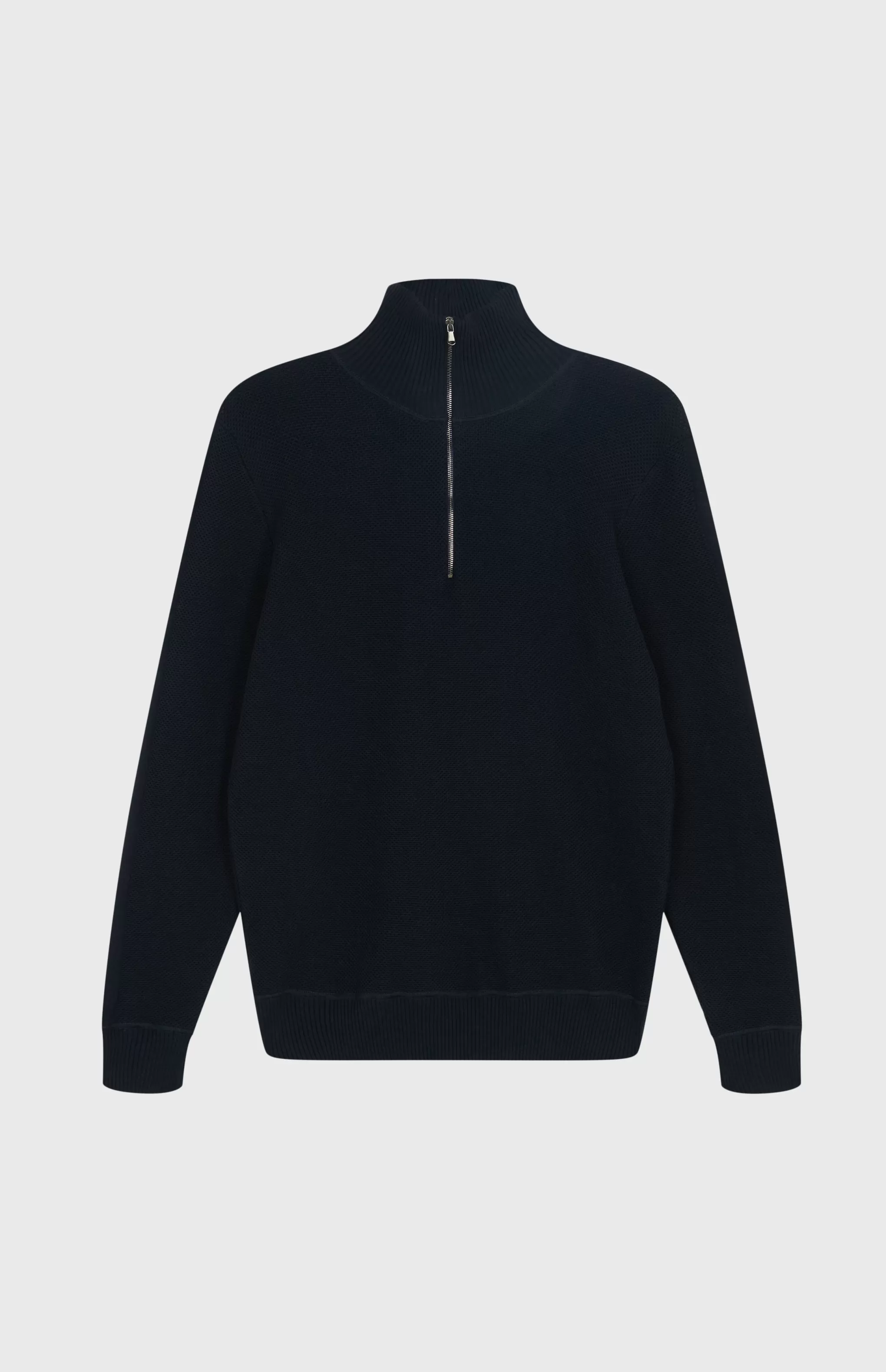 Outlet Men's Half Zip Cotton Jumper In Navy Men Cotton