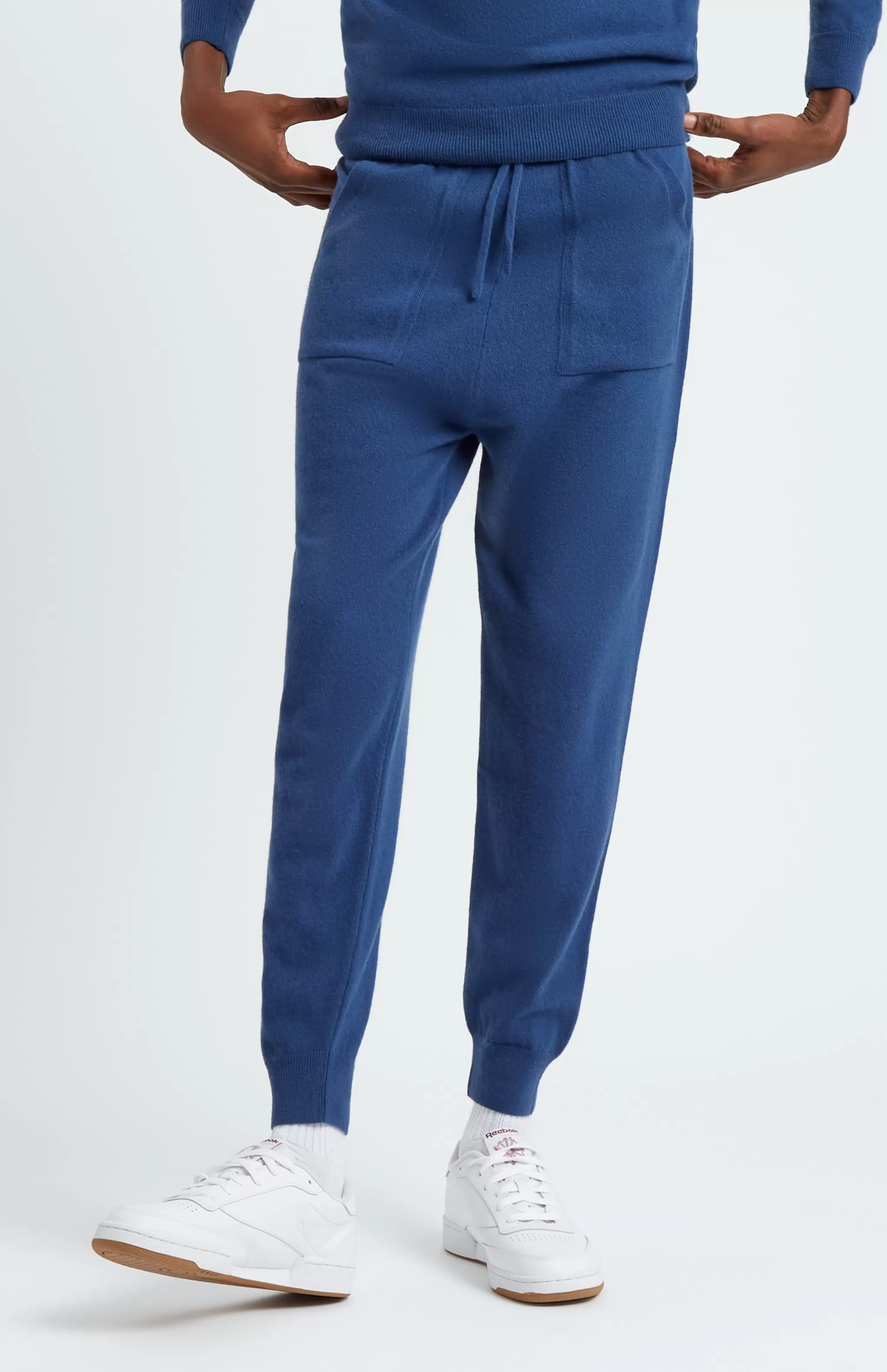 Cheap Men's Knitted Merino Cashmere Joggers In Deep Indigo Men Merino