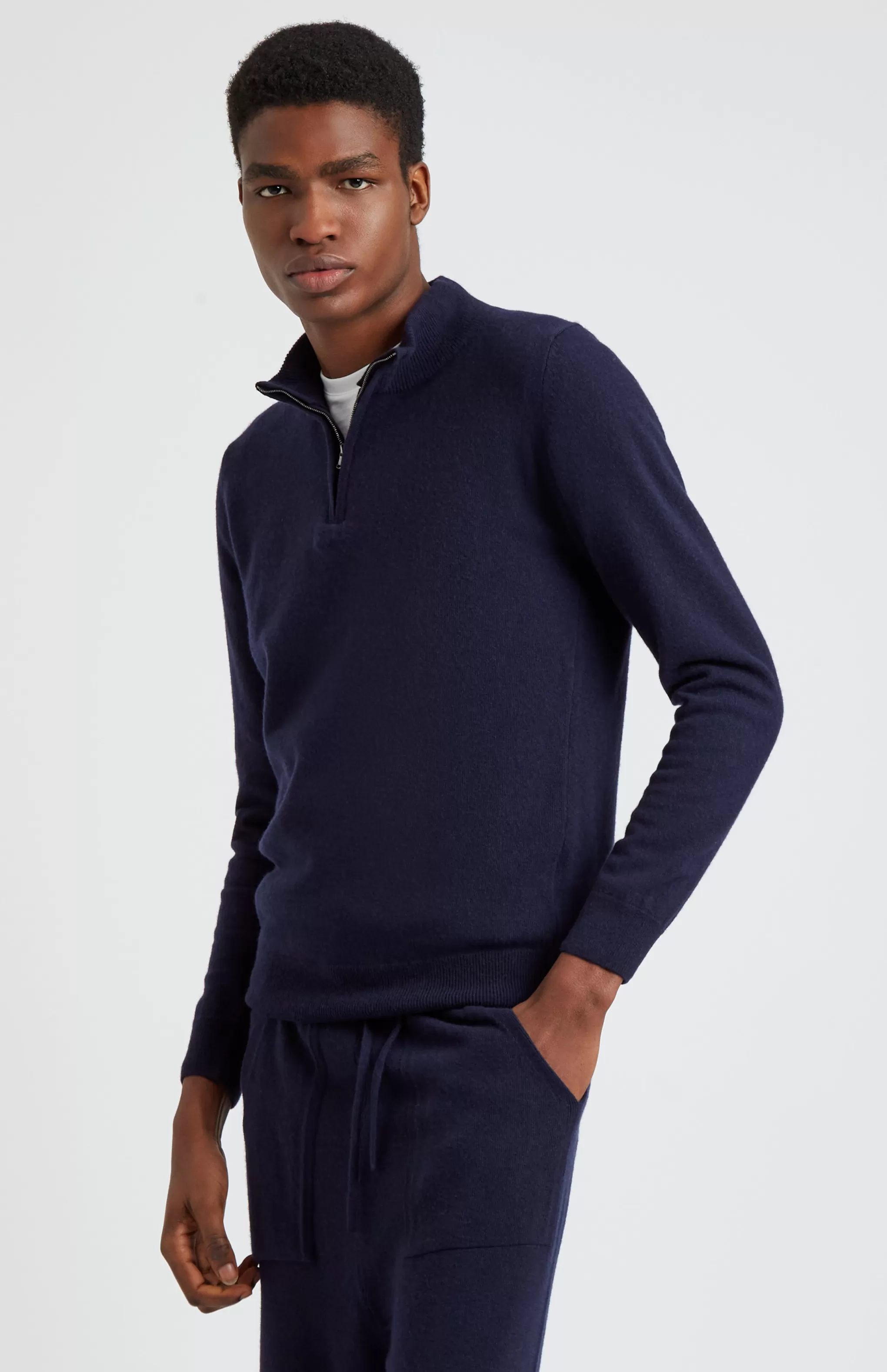 Store Men's Knitted Merino Cashmere Joggers In Navy Men Loungewear