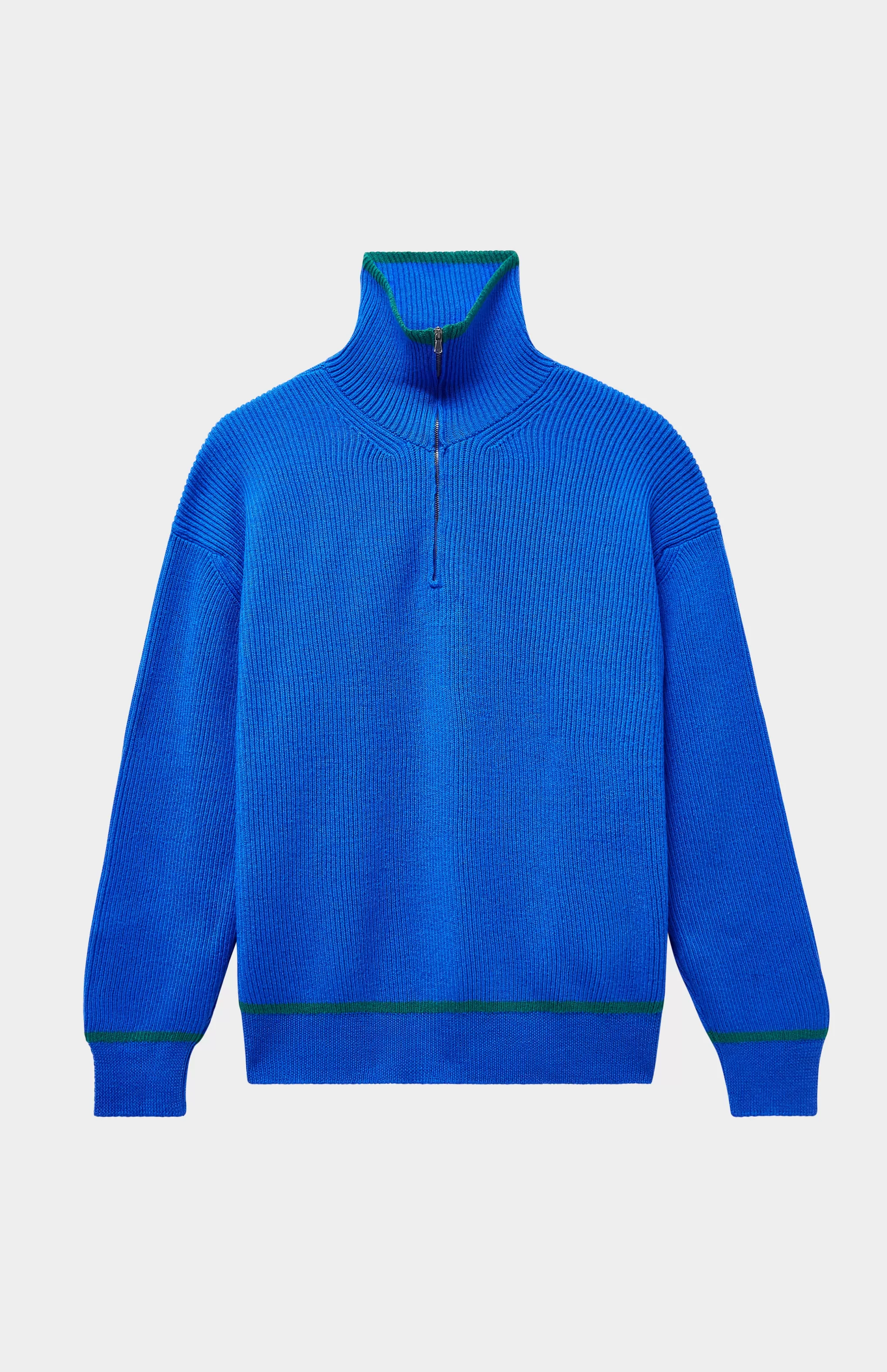 Online Men's Merino Half Zip Sweater In Azure Blue Men Heavy Weight Knits
