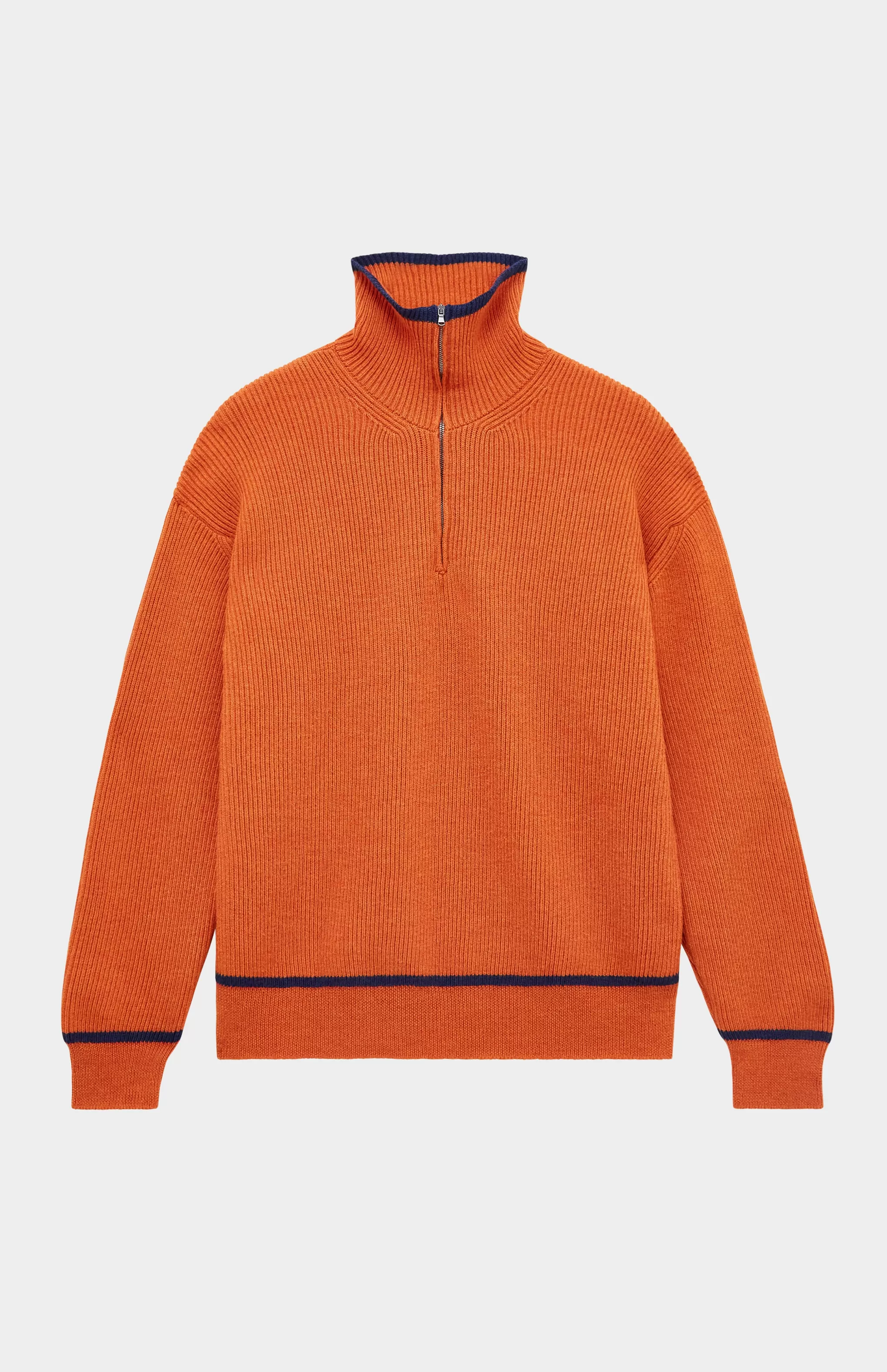 Best Men's Merino Half Zip Sweater In Flame Red Men Merino