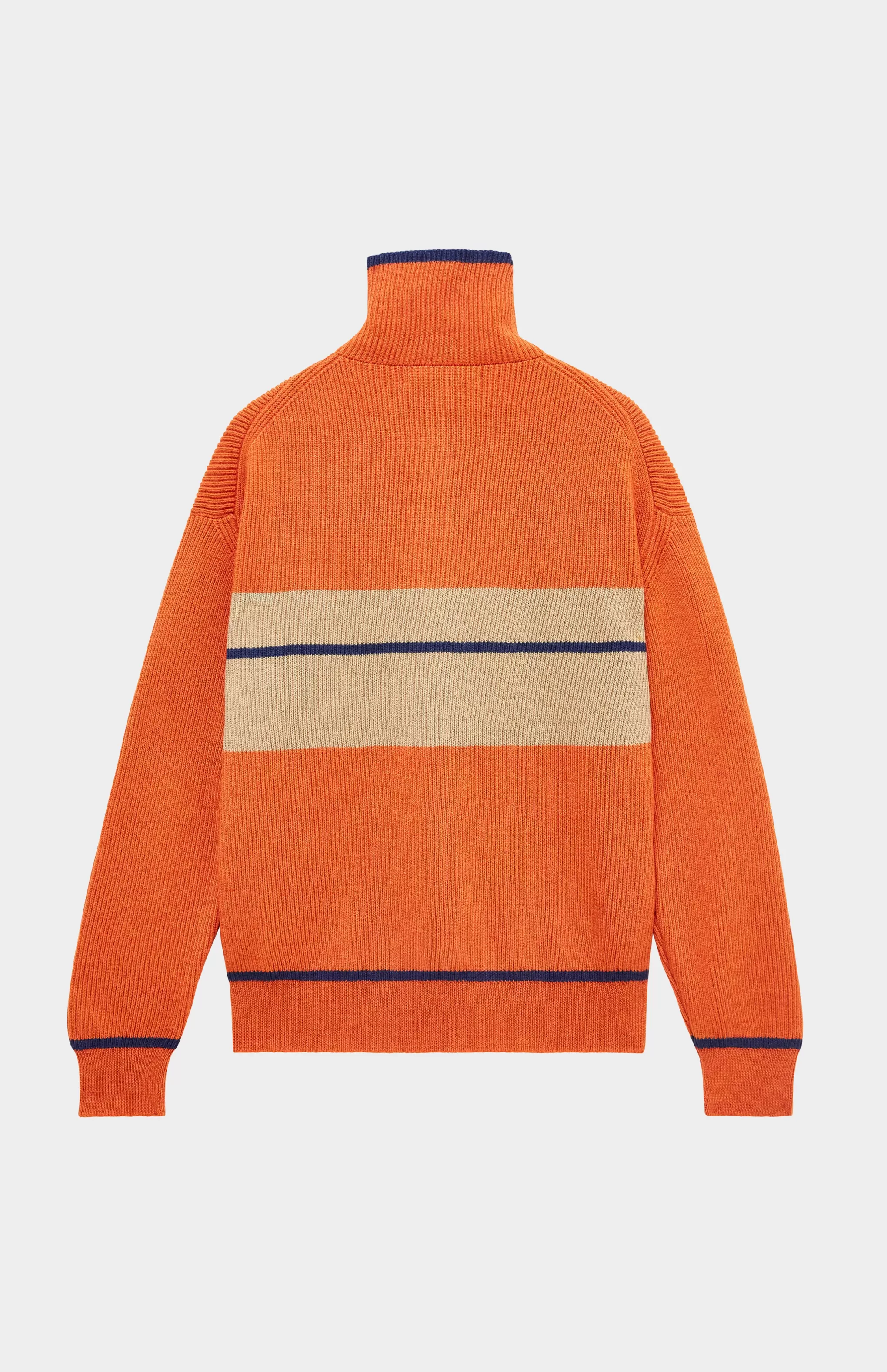 Best Men's Merino Half Zip Sweater In Flame Red Men Merino