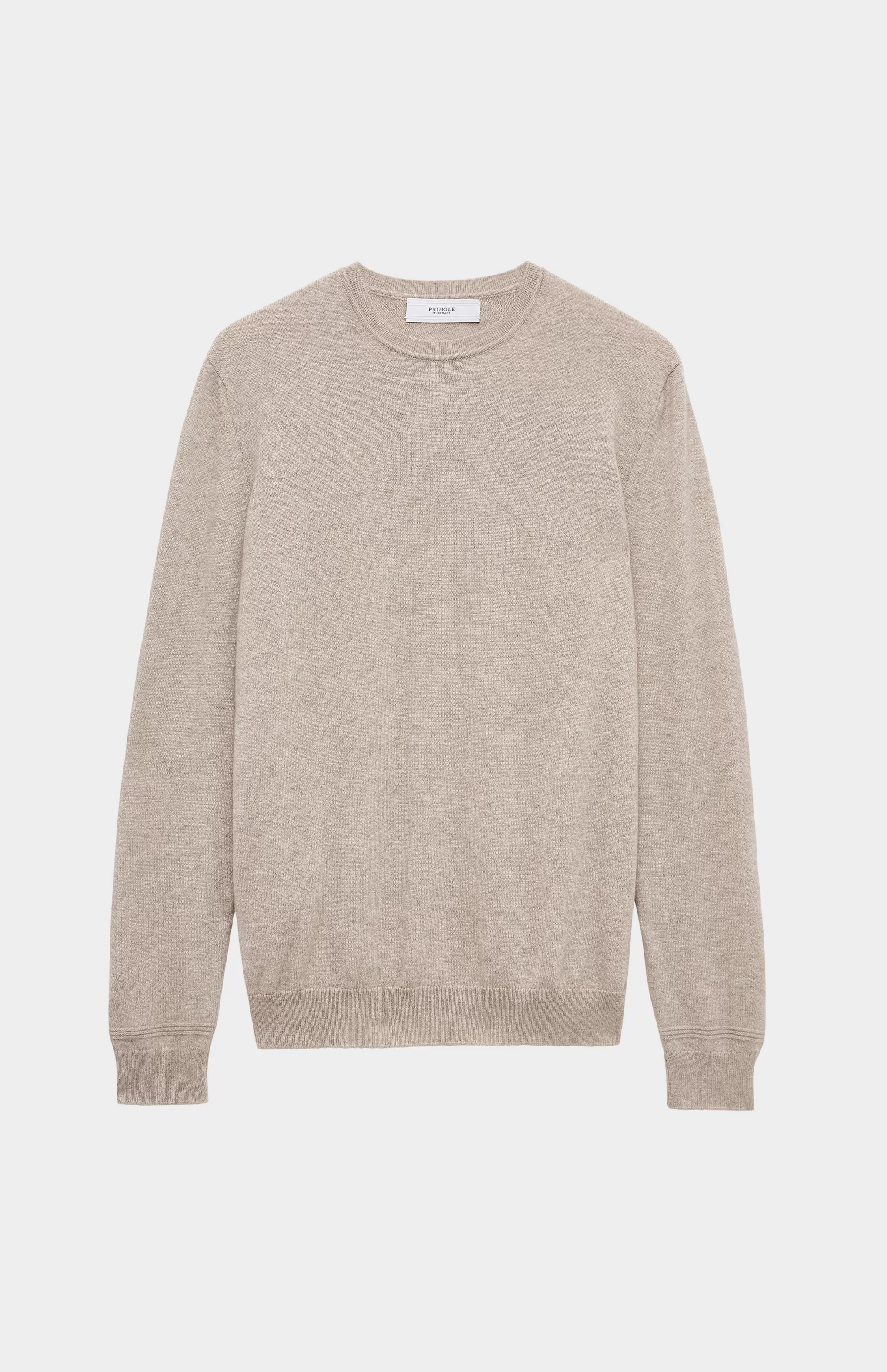 Best Men's Round Neck Cashmere Jumper In Dark Natural Men Medium Weight Knits