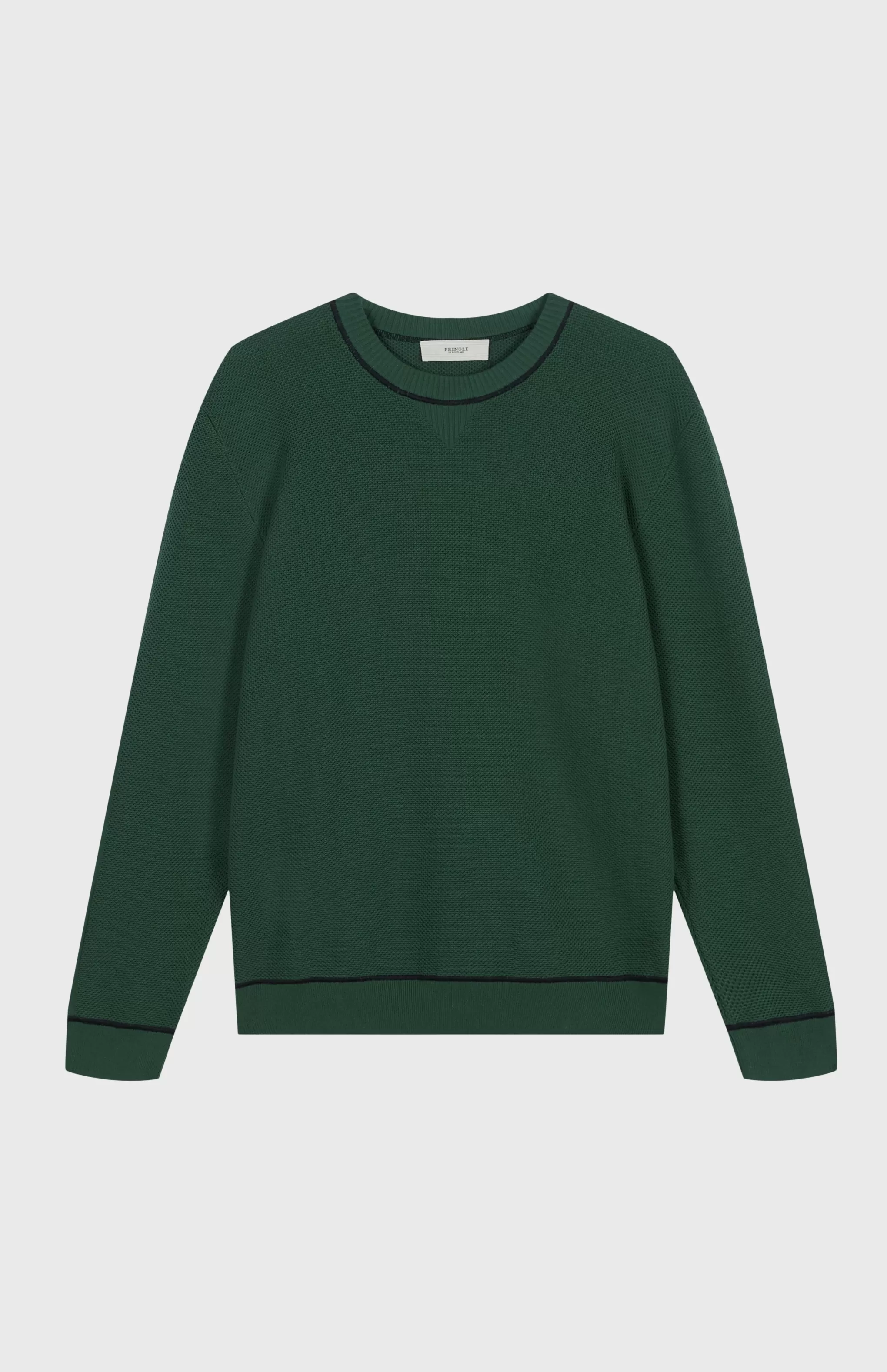 Sale Men's Round Neck Cotton Sweatshirt Jumper In Forest Green / Navy Men Light Weight Knits