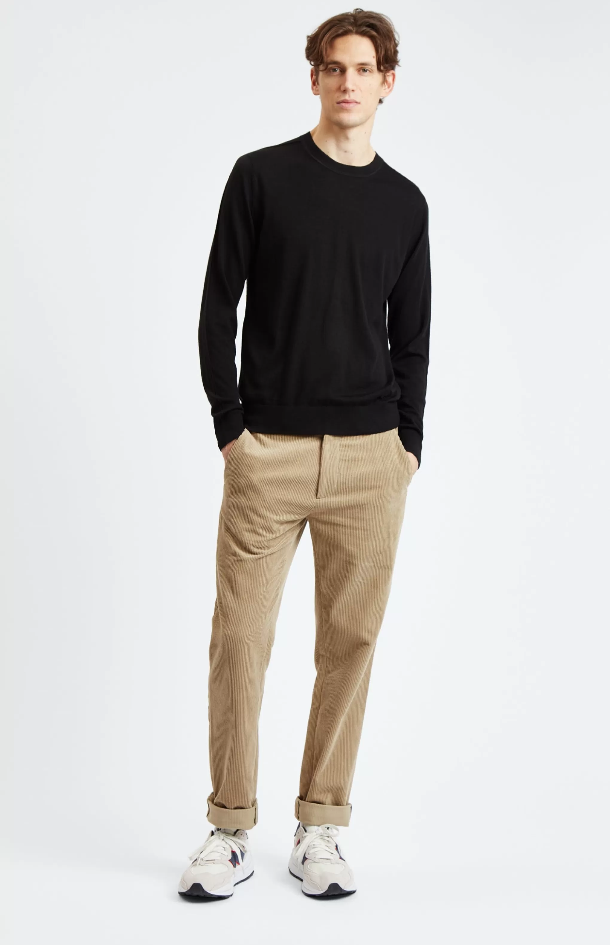 Best Sale Merino Jumper In Black Men Light Weight Knits