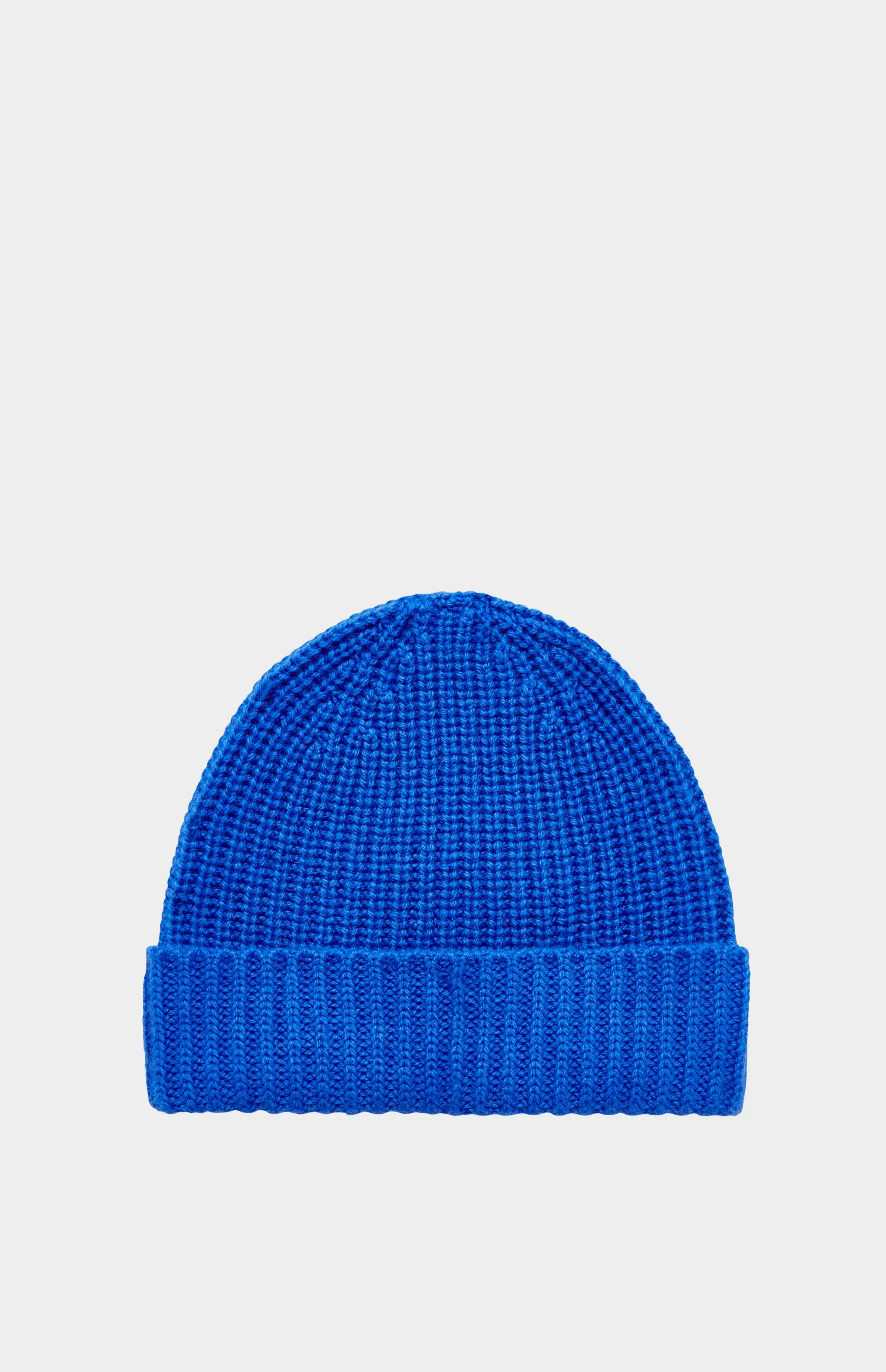 New Ribbed Cosy Cashmere Beanie In Sapphire Blue Men Made in Scotland
