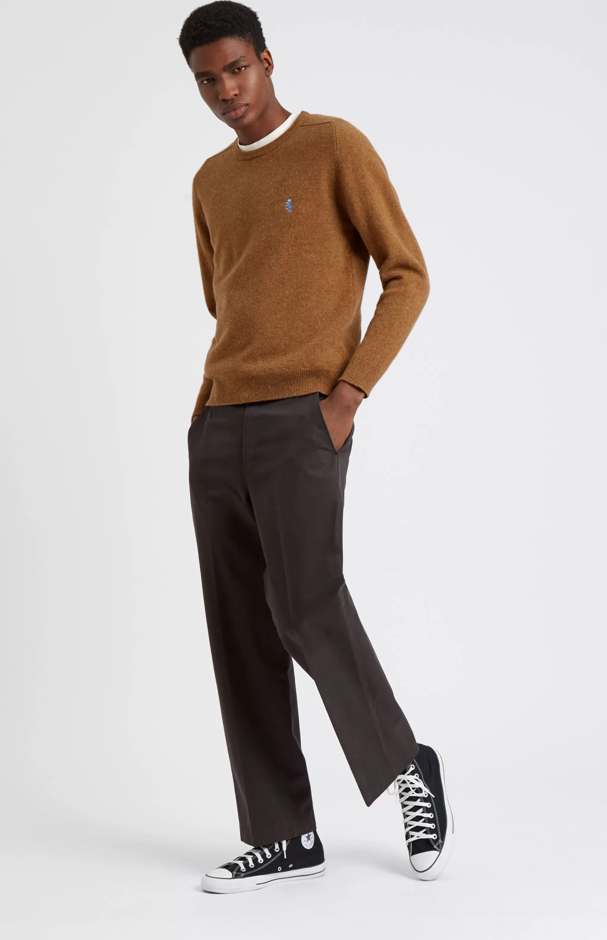 Store Round Neck  Jumper in Sandstorm / Azure Men Jumpers