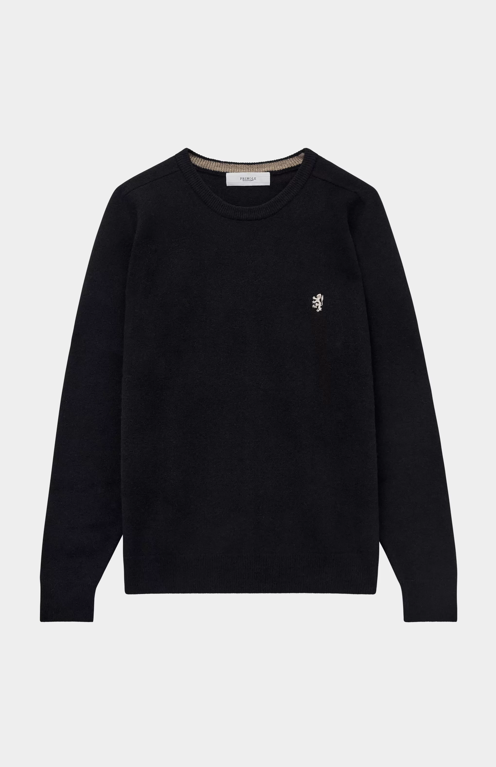 Cheap Round Neck Lion Lambswool Jumper In Black / Colt Men Lambswool