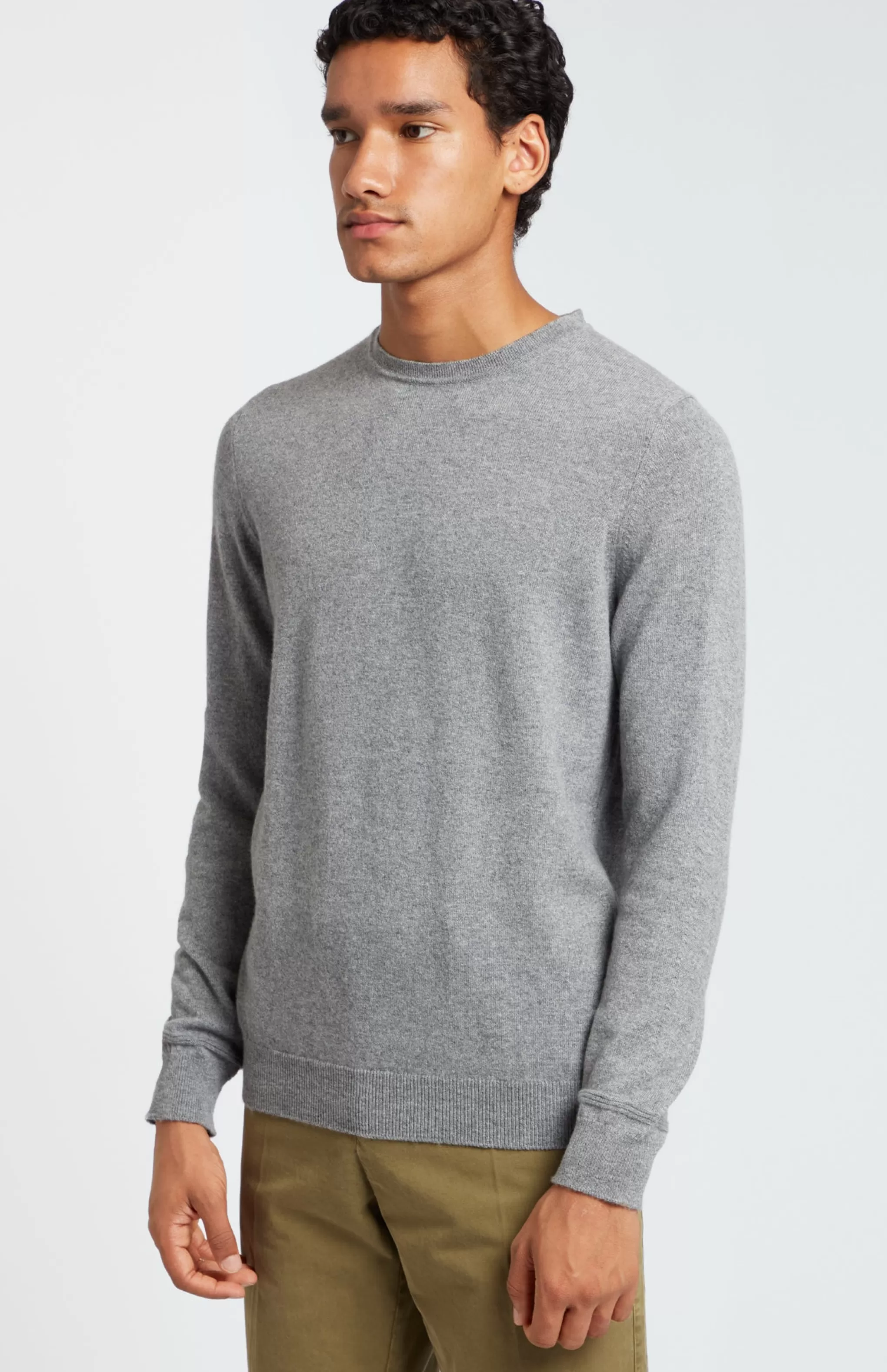 Online Scottish Cashmere Jumper In Flannel Grey Men Cashmere