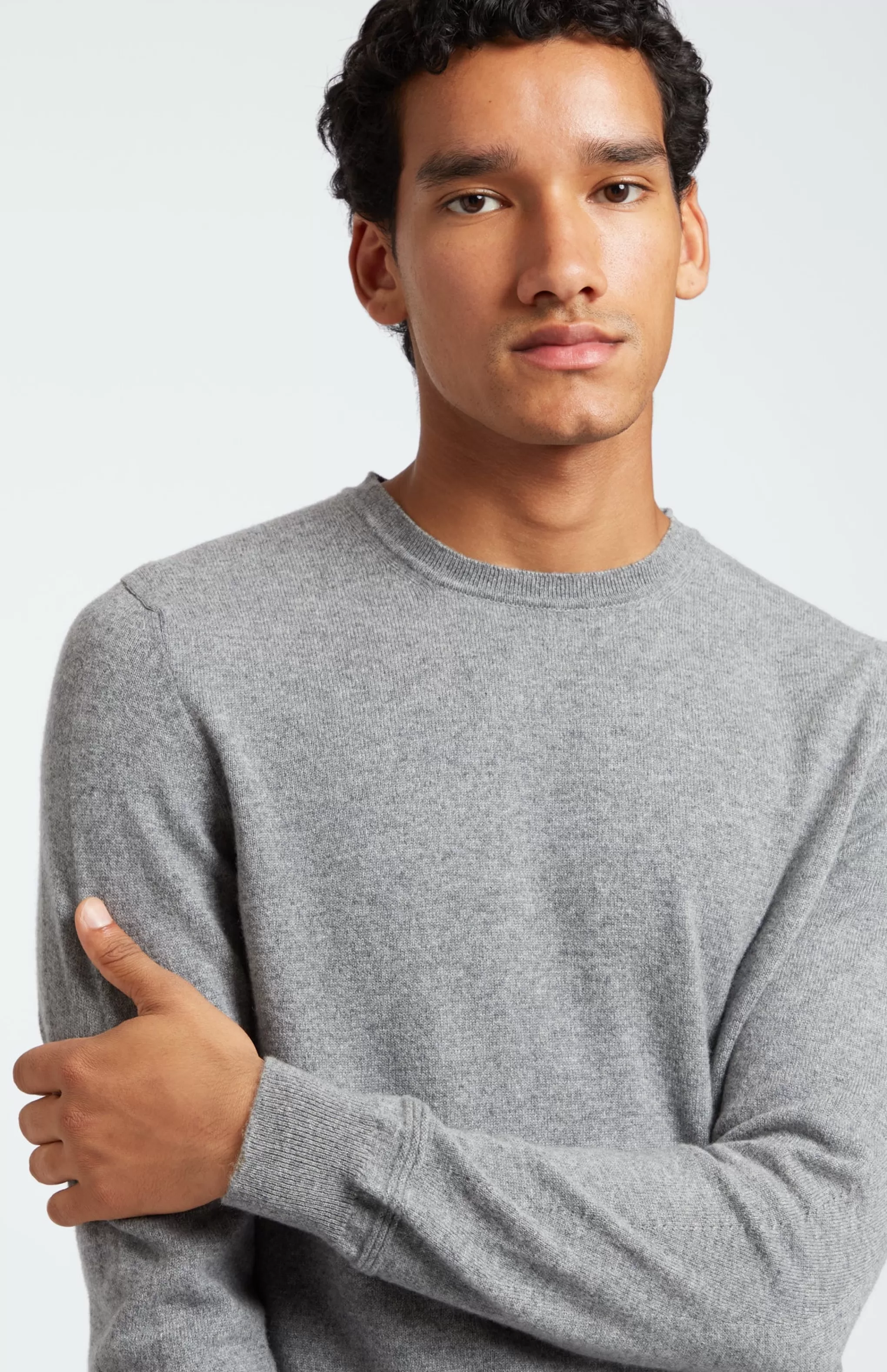 Online Scottish Cashmere Jumper In Flannel Grey Men Cashmere