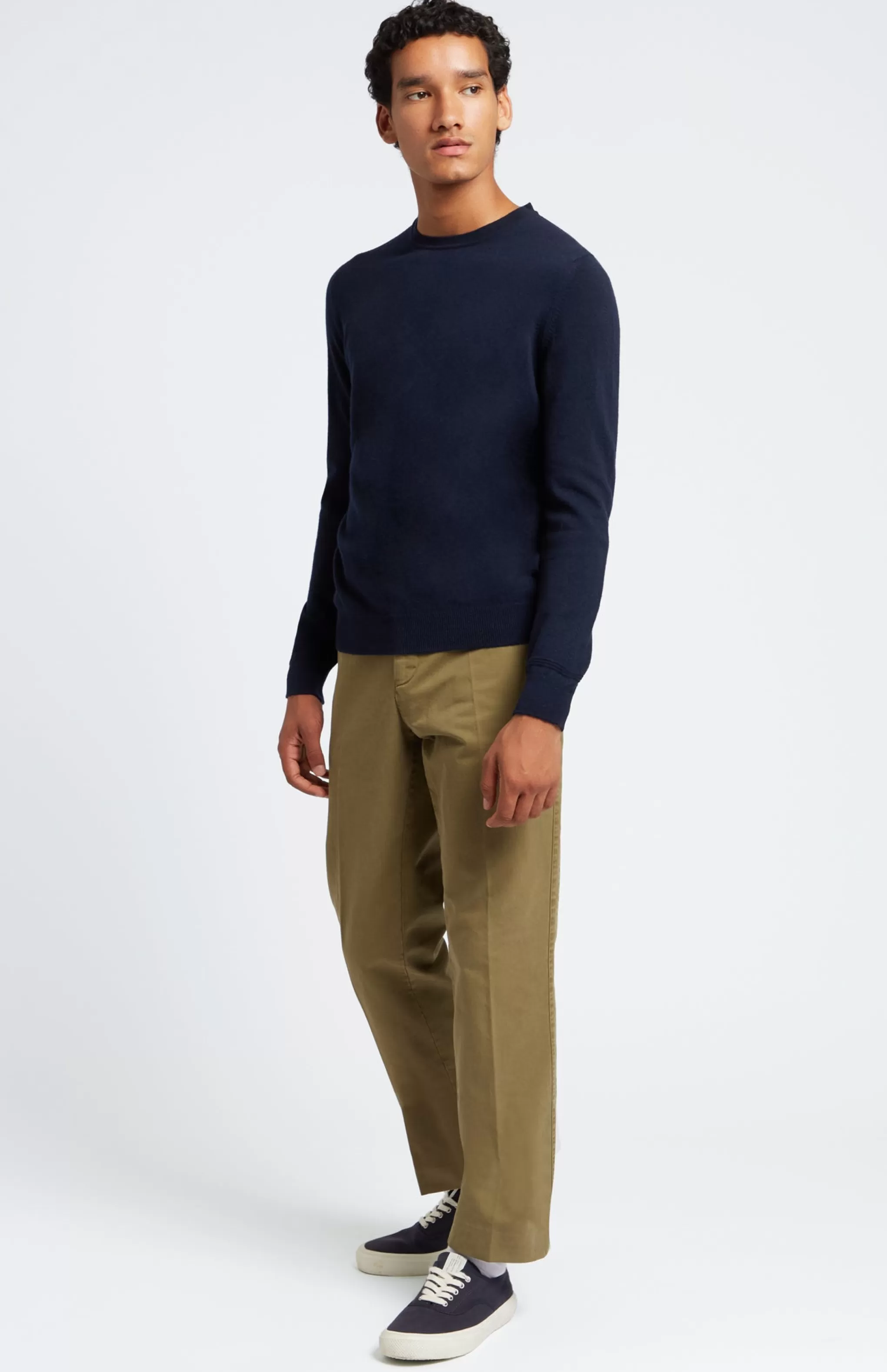 Discount Scottish Cashmere Jumper In Navy Men Jumpers