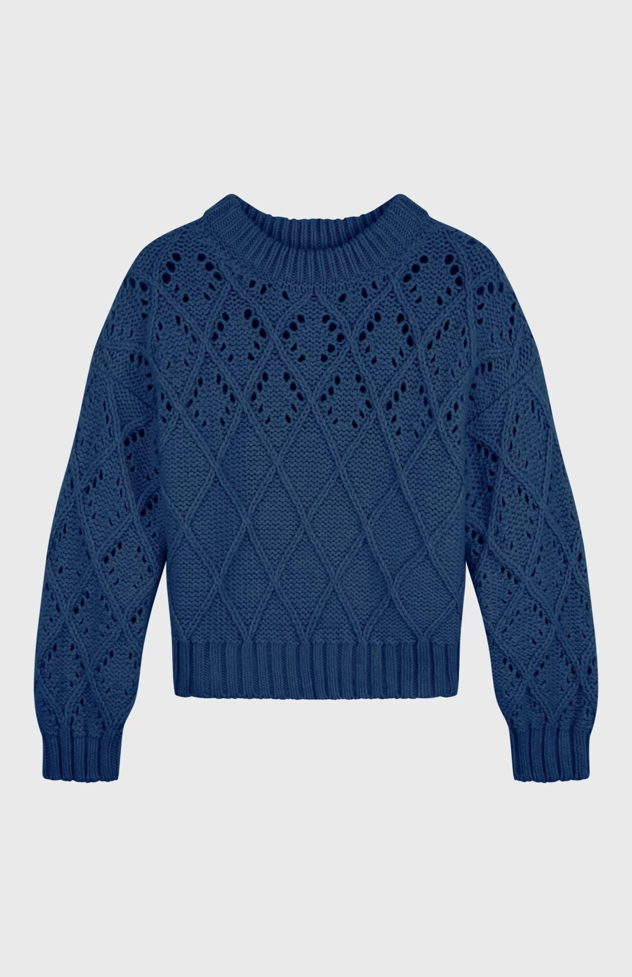 Discount Superfine Wool Jumper With Allover Diamond Pattern In Storm Blue Men/Women Argyle