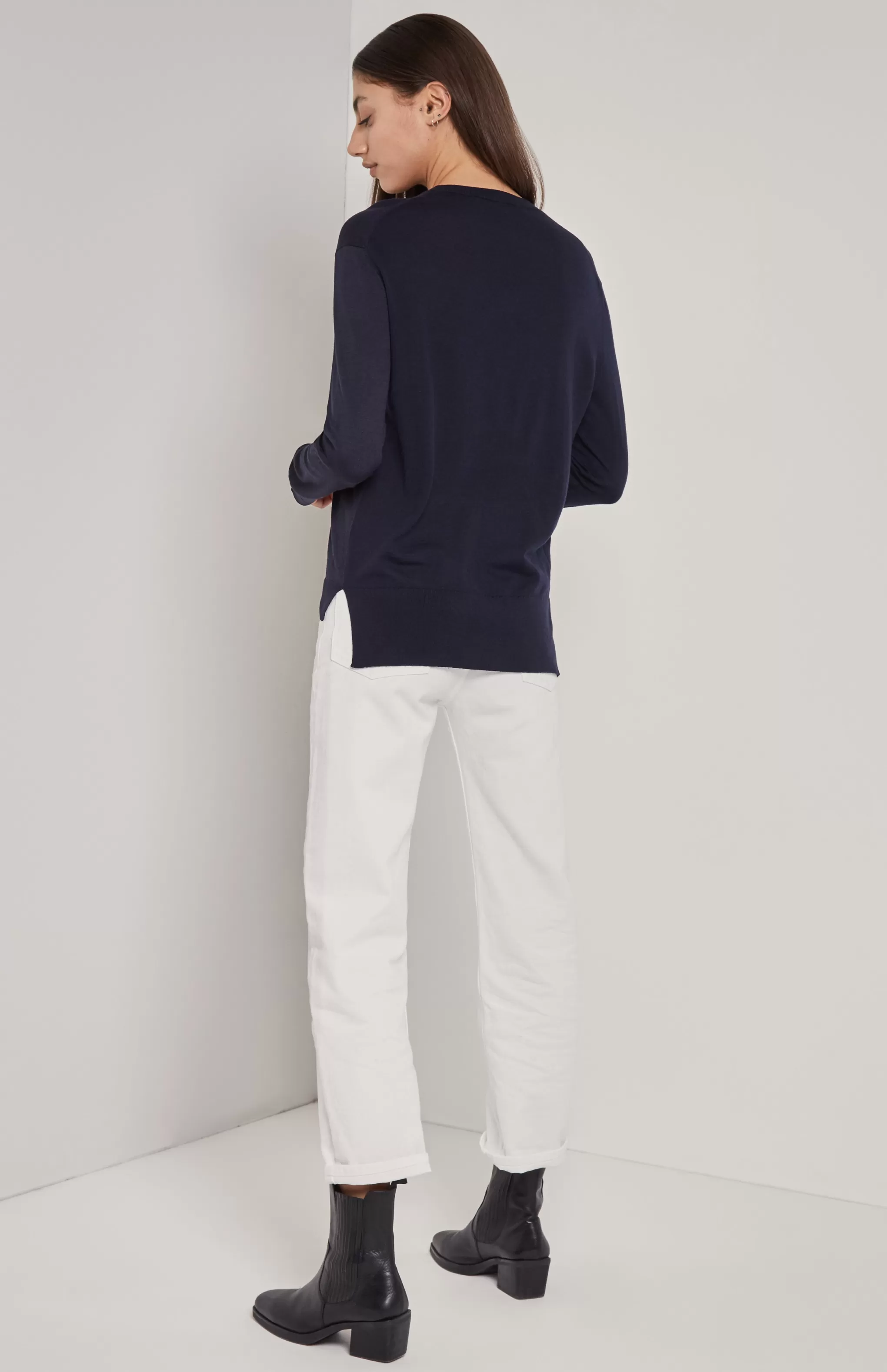 Sale Textured Merino Jumper In Blue Men/Women Merino