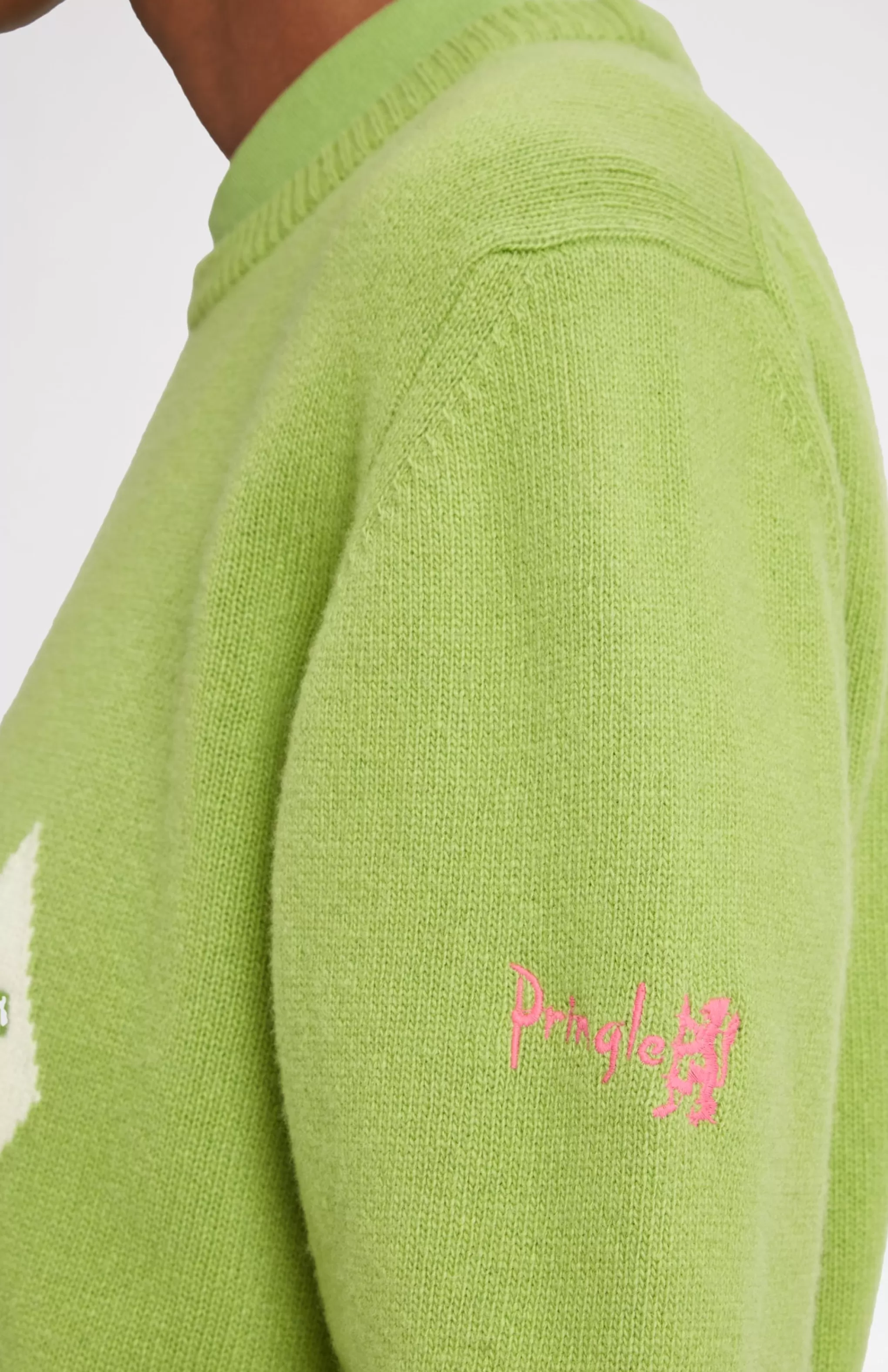 Outlet Unisex Diamond Motif Heritage Golf Jumper In Green And Ivory Men Jumpers