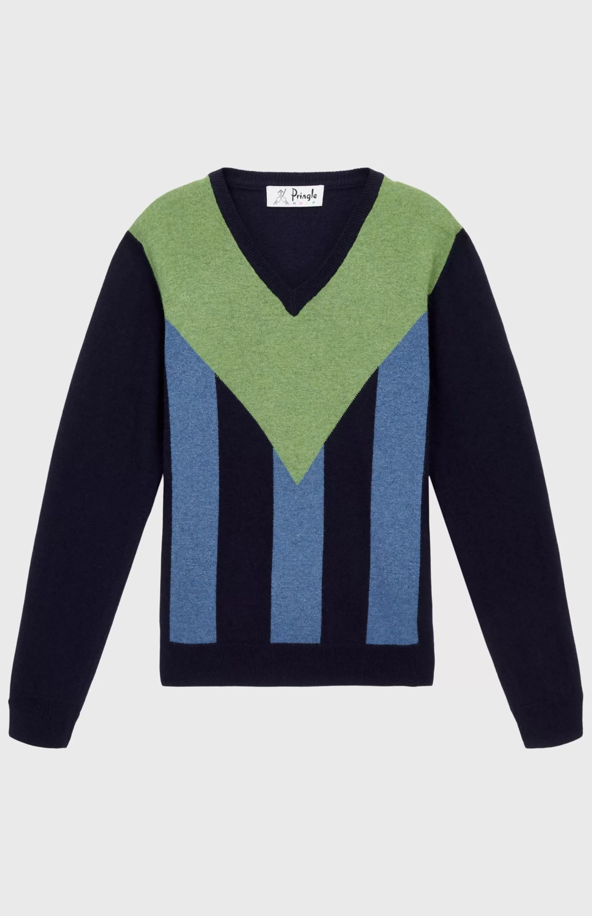 Cheap Unisex V Neck Stripe Jumper In Navy Men Pringle Heritage Unisex Collections