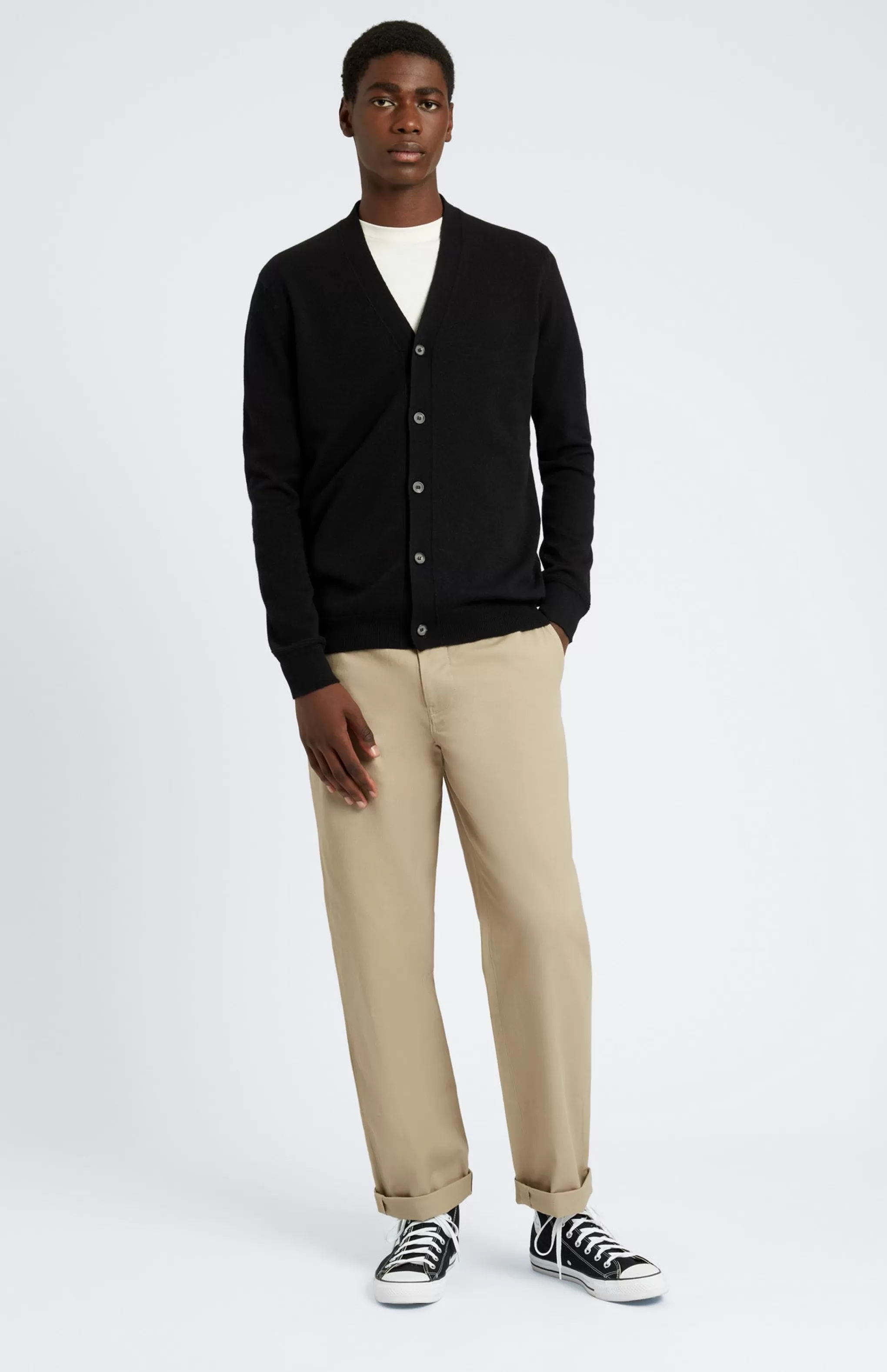 Discount V Neck Cashmere Cardigan In Black Men Cashmere